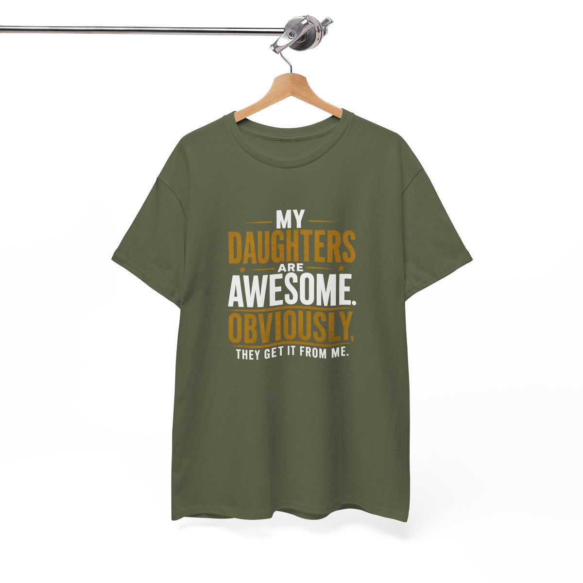 My Daughters Are Awesome shirt in forest green | Funny dad shirt | 365CarMods