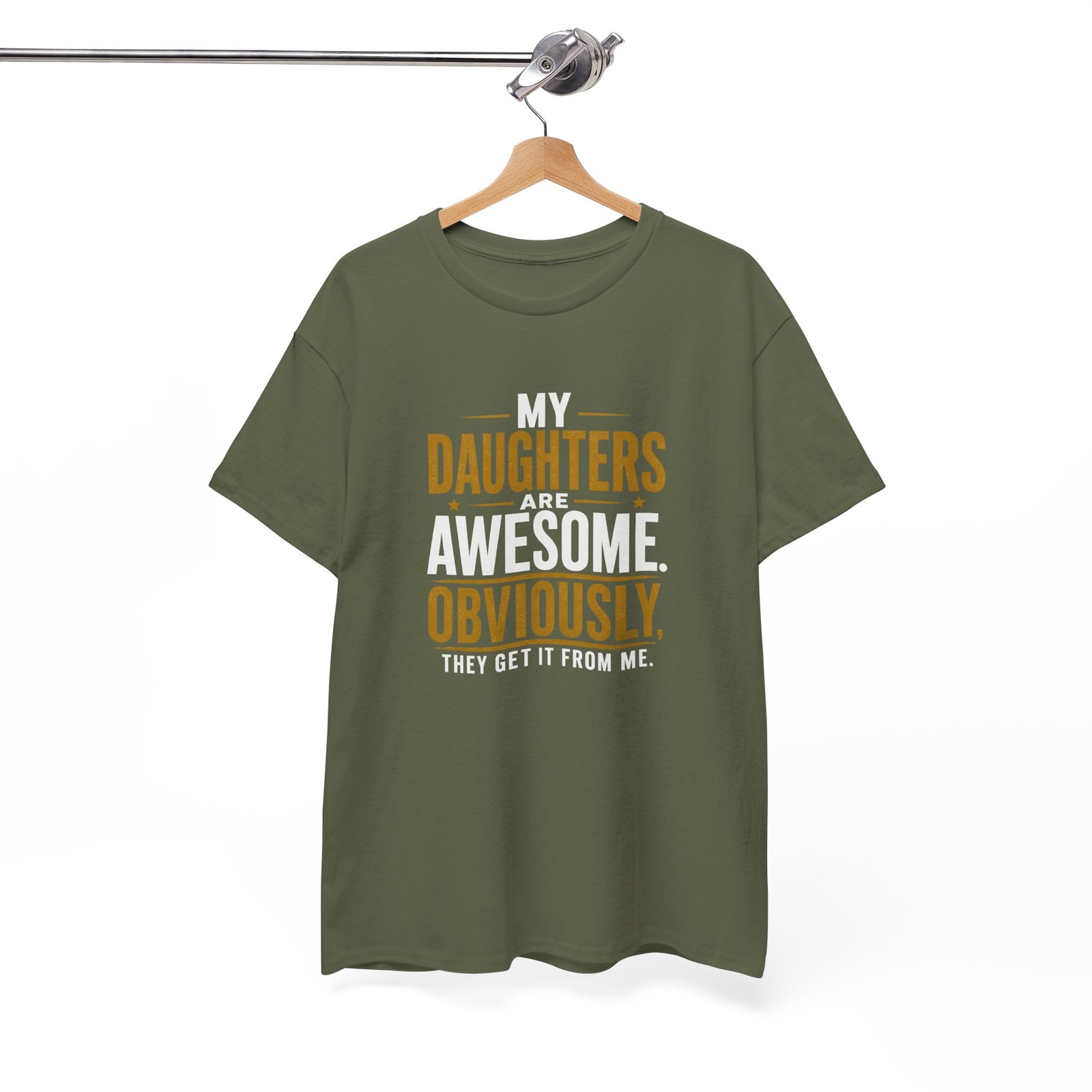 My Daughters Are Awesome shirt in forest green | Funny dad shirt | 365CarMods
