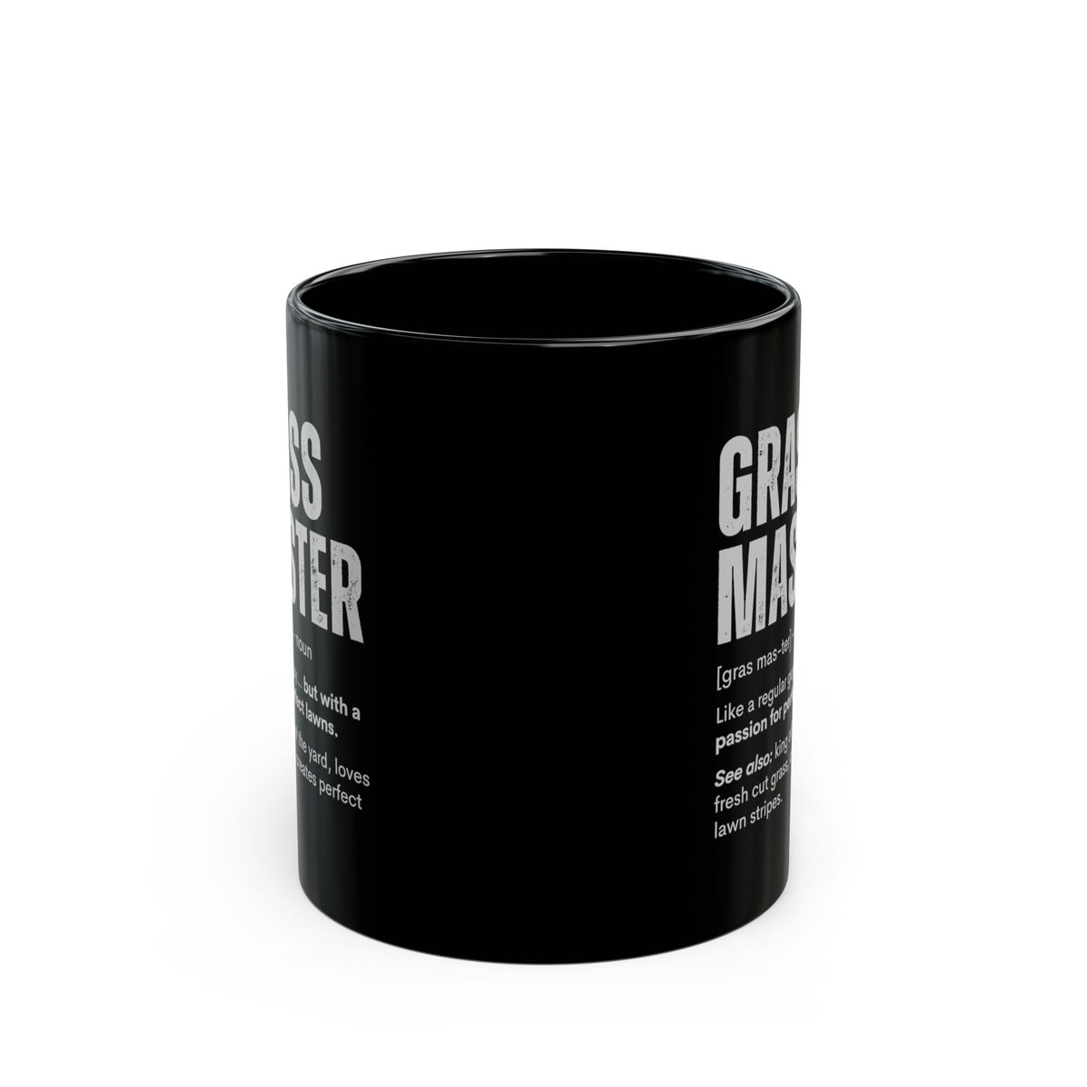 Grass Master definition mug - lawn care humor design - funny gift for lawn enthusiast
