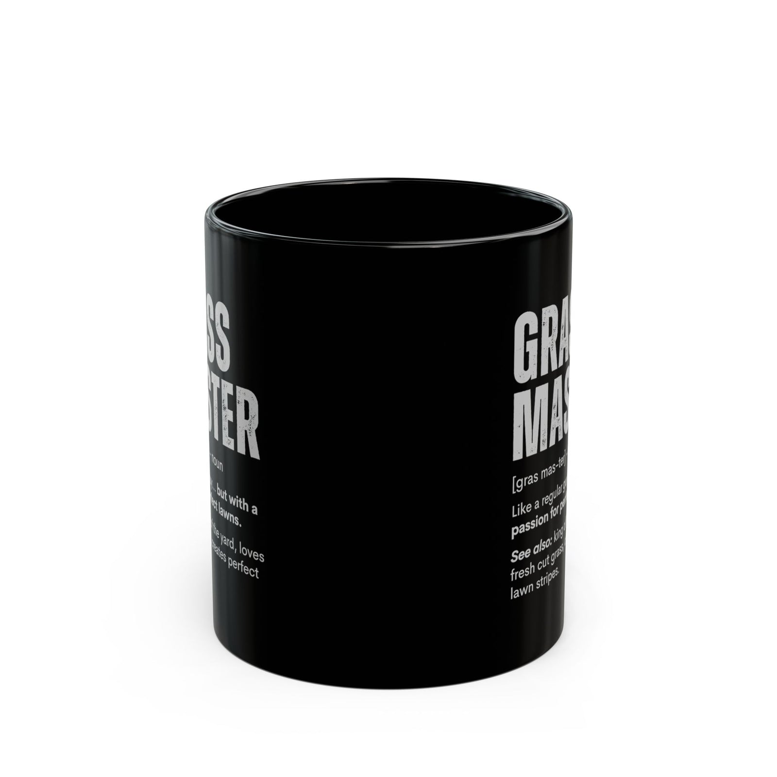 Grass Master definition mug - lawn care humor design - funny gift for lawn enthusiast