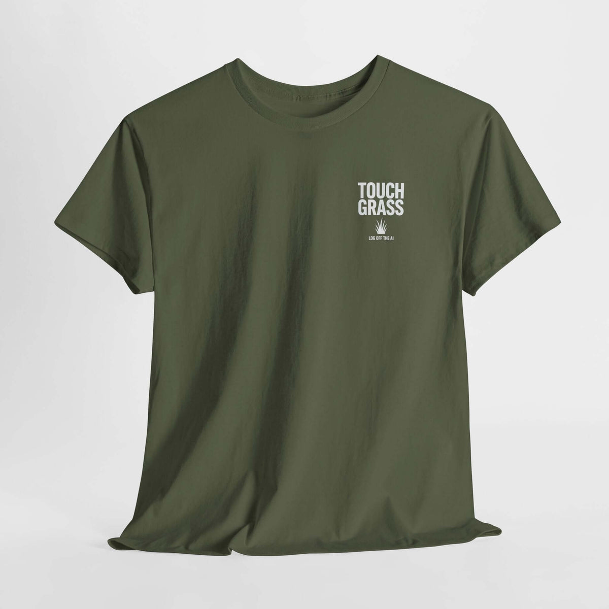 Touch Grass minimalist t-shirt - small left-chest print - programmer gift tee