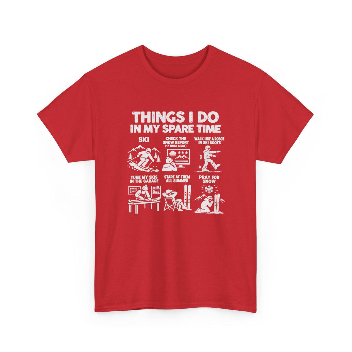 Things I Do In My Spare Time Ski T-Shirt in Red