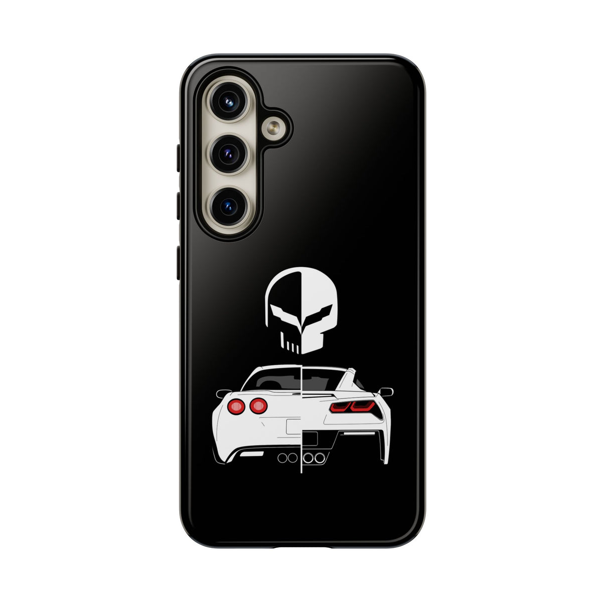 Corvette Punisher Skull Tough Phone Case | Muscle Car Guy Gift