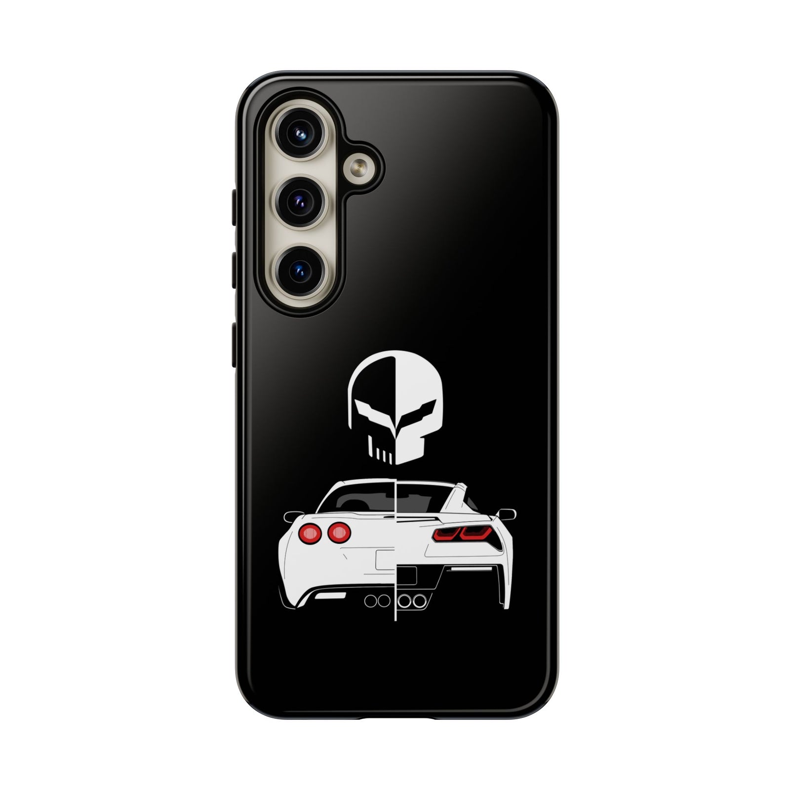 Corvette Punisher Skull Tough Phone Case | Muscle Car Guy Gift