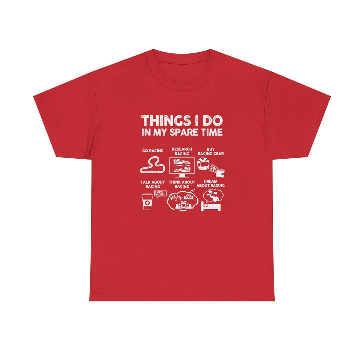 Things I Do in My Spare Time Racing T-Shirt shirt back view - car enthusiast tee