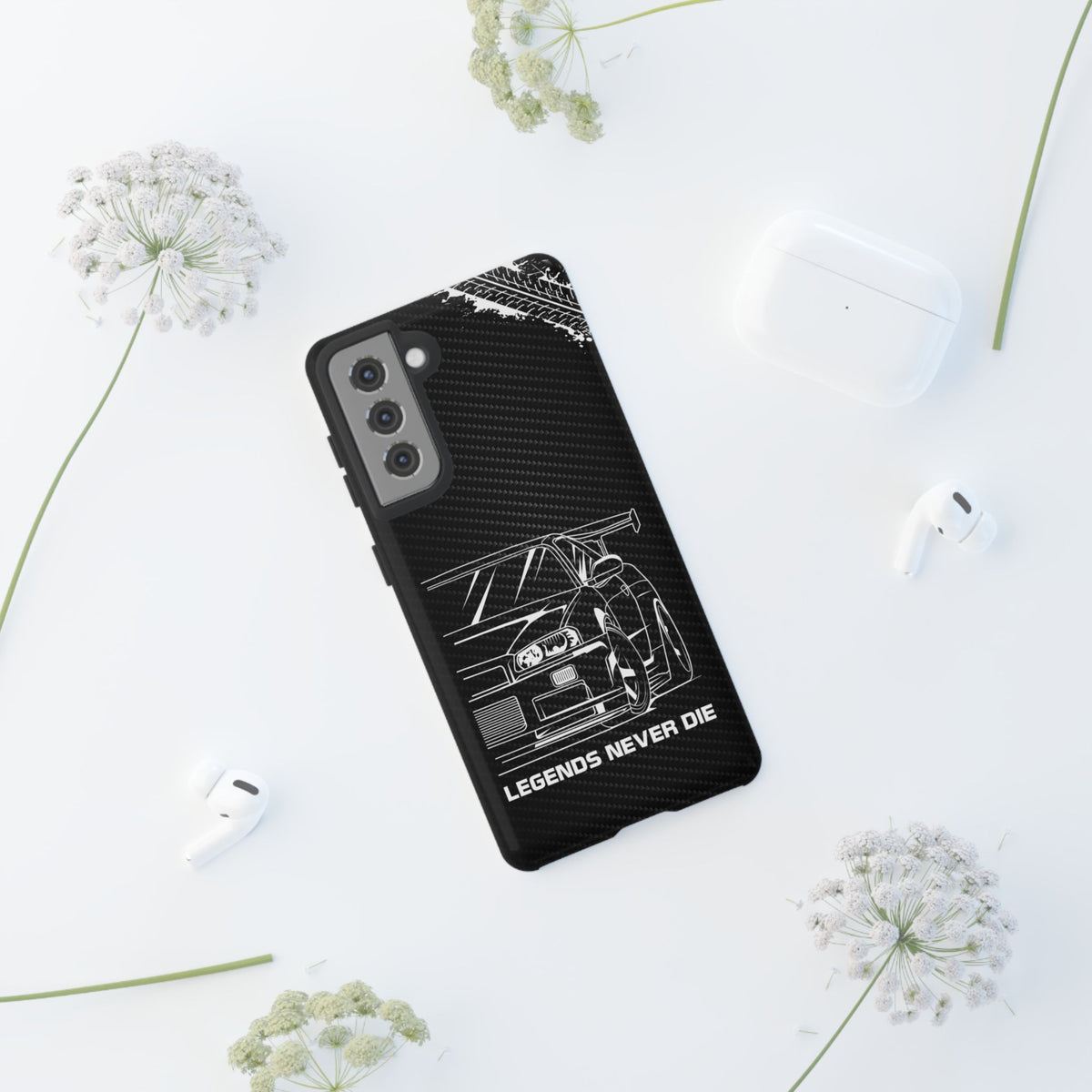 JDM Legends Never Die Tough Phone Case - Samsung Galaxy S21, glossy, lifestyle photo