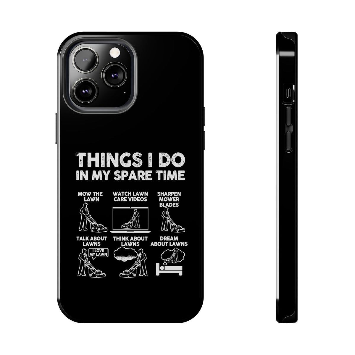 Funny Lawn Care Phone Case tee front view - gearhead gift