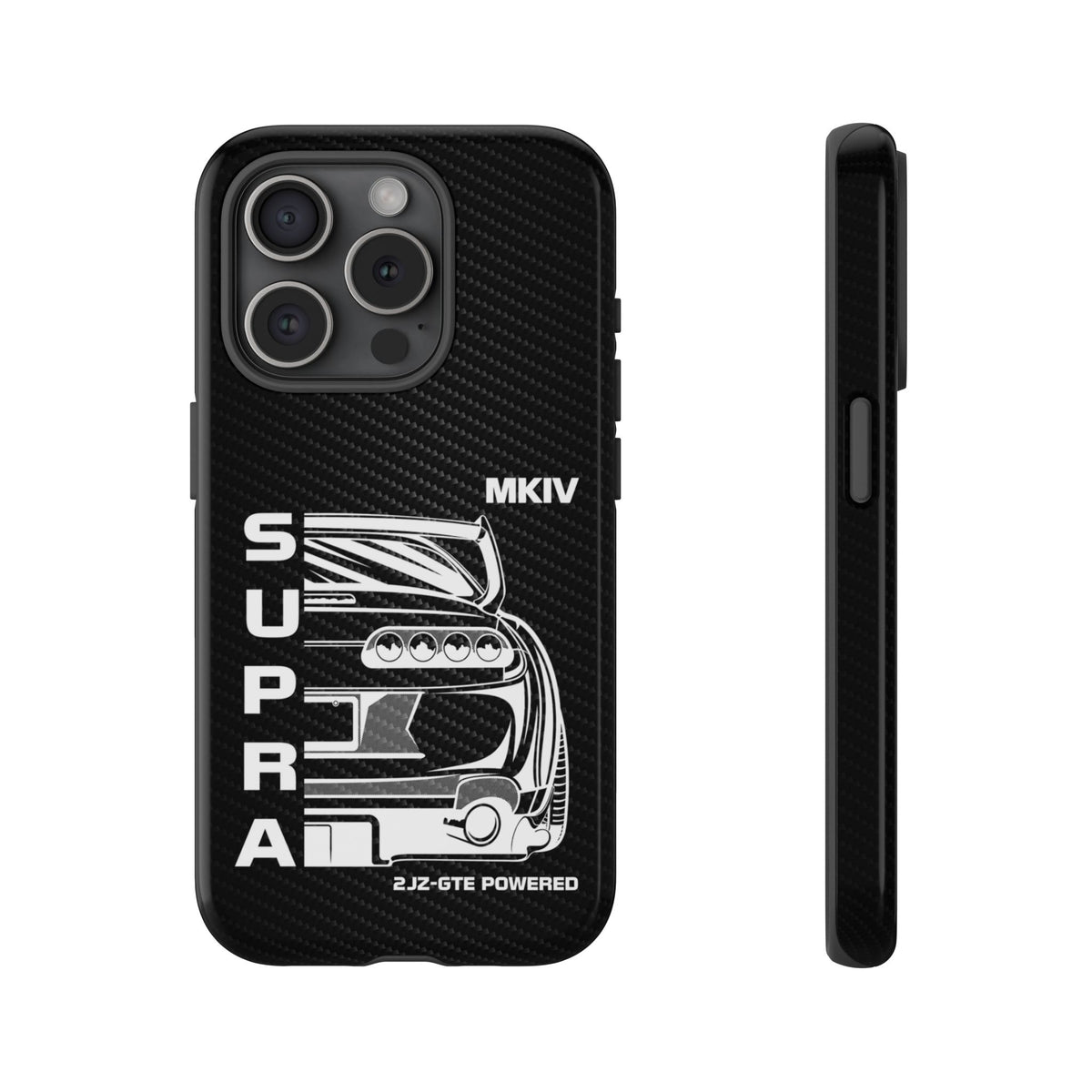 JDM Back View Tough Phone Case - iPhone 15 Pro, glossy, front and side view