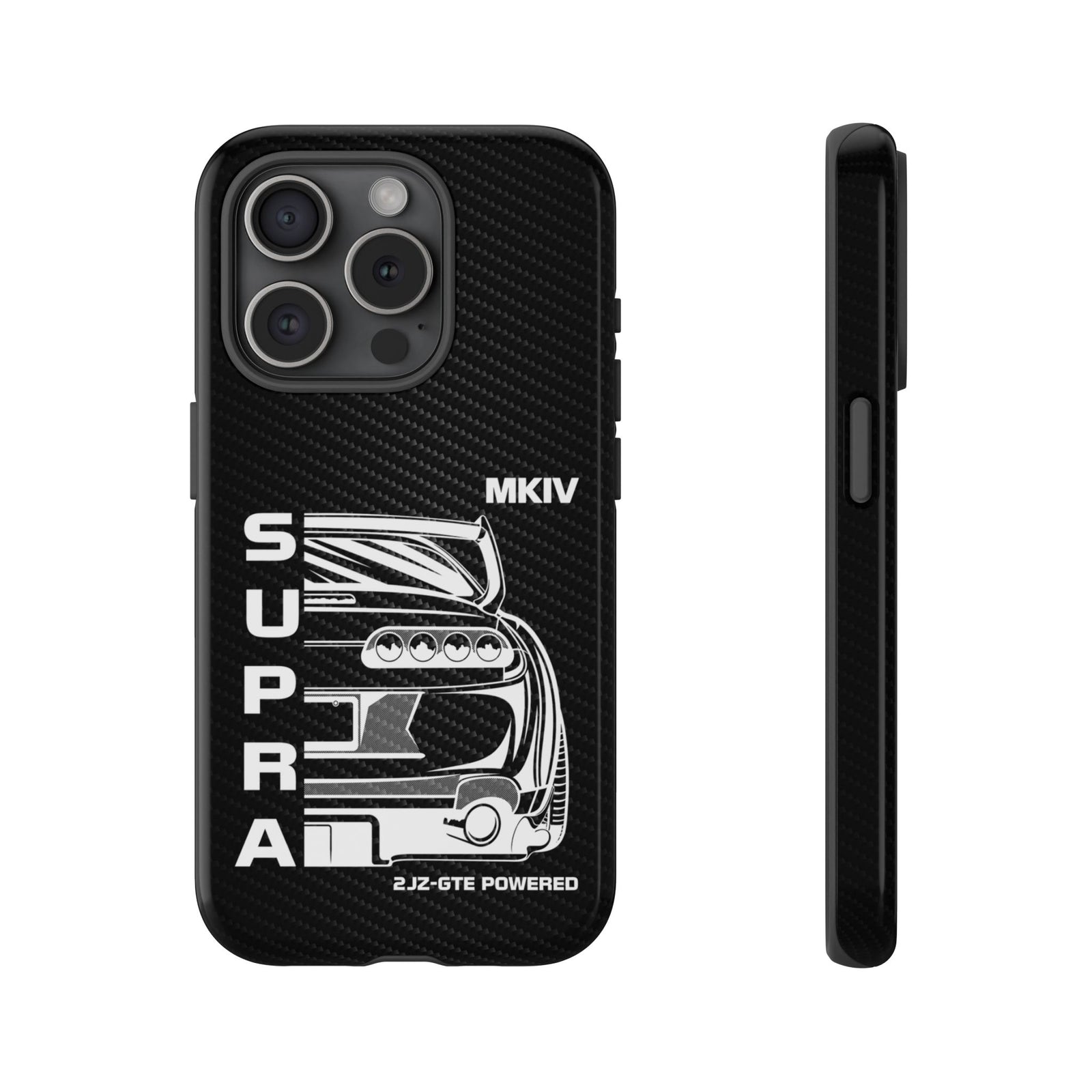 JDM Back View Tough Phone Case - iPhone 15 Pro, glossy, front and side view