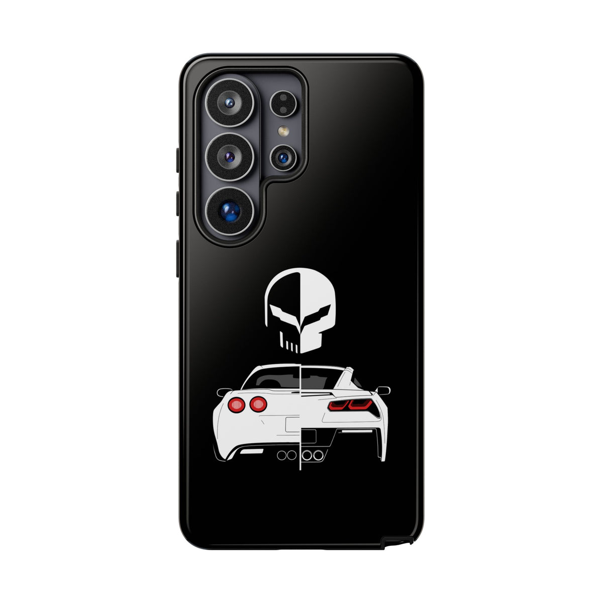 Corvette Punisher Skull Tough Phone Case | Muscle Car Guy Gift