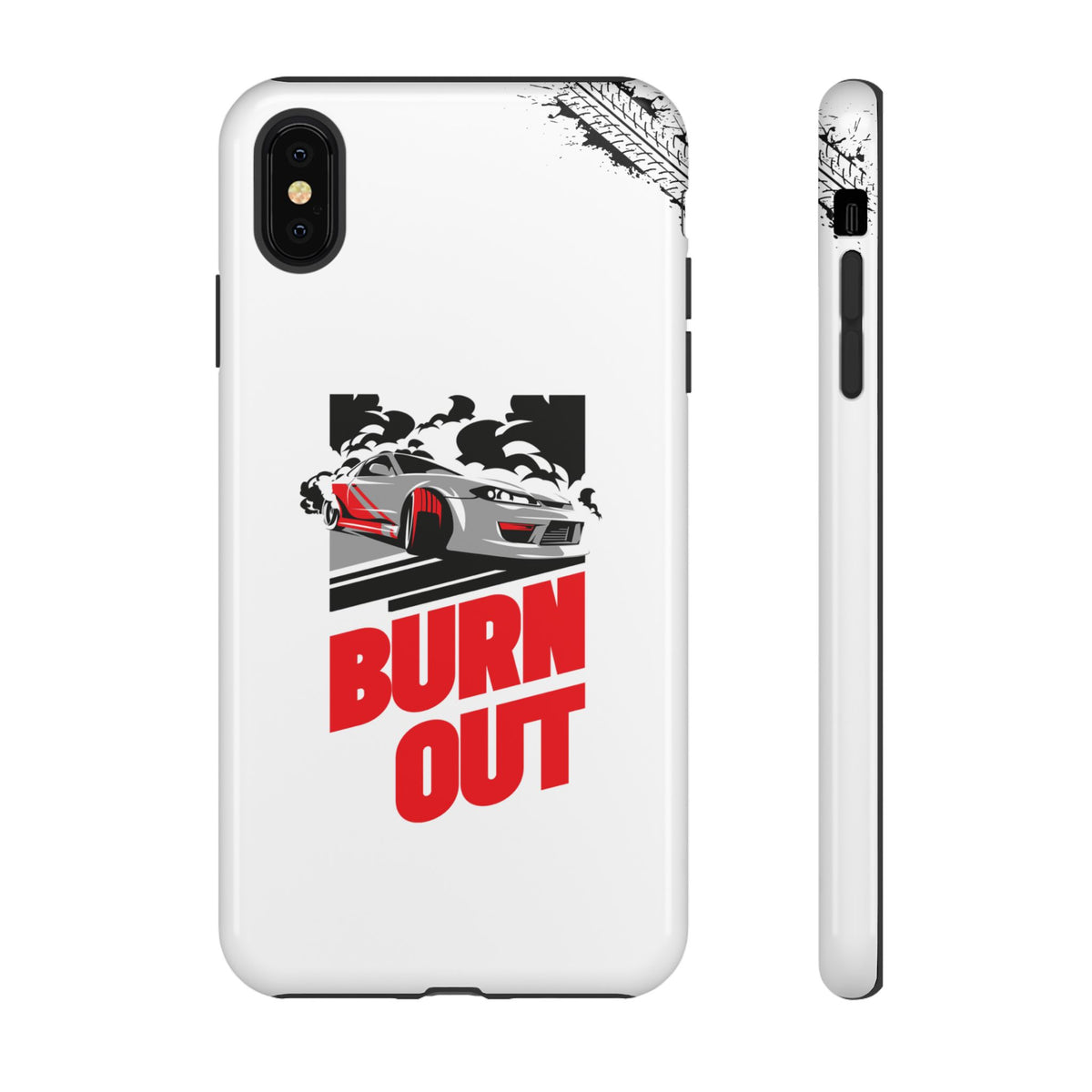 JDM Burnout Tough Car Phone Case - iPhone XS MAX, glossy, front and side view