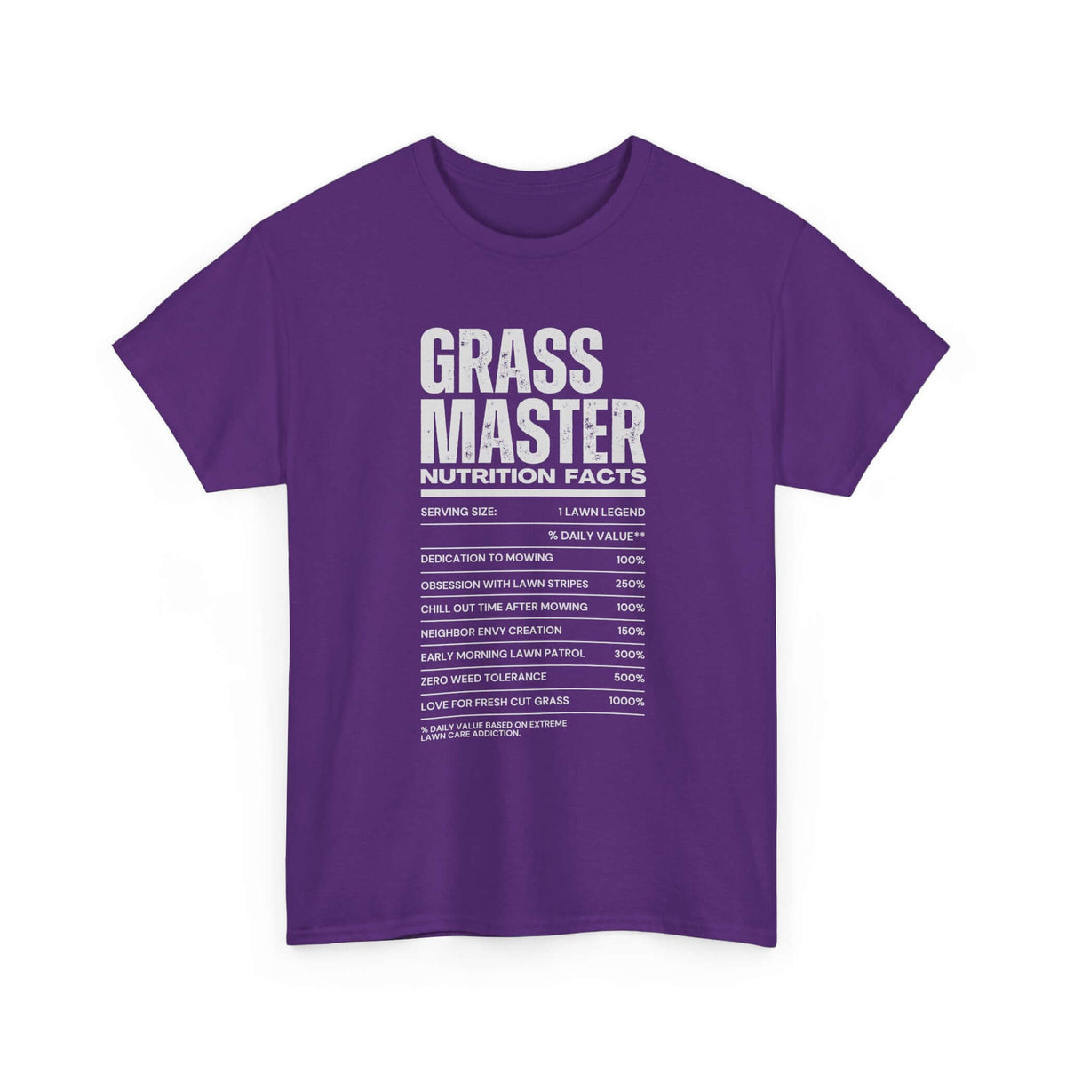 Grass Master Nutrition Facts T-Shirt | Funny Lawn Care Gift