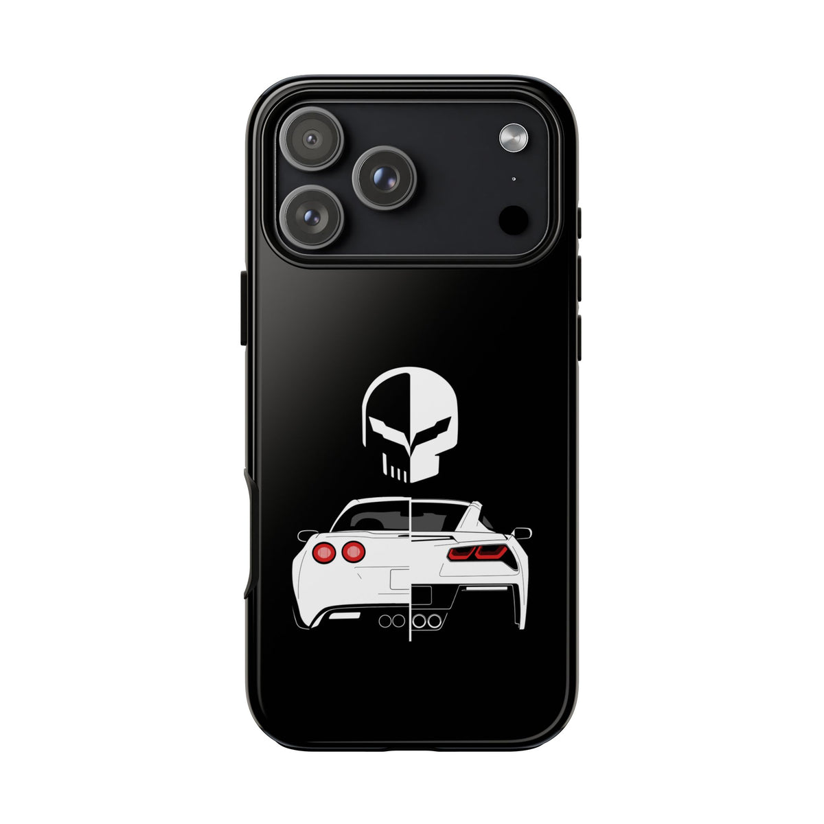 Corvette Punisher Skull Tough Phone Case | Muscle Car Guy Gift