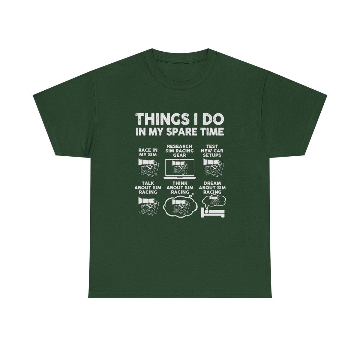SIM Racing spare time shirt back view - sim racing gift shirt