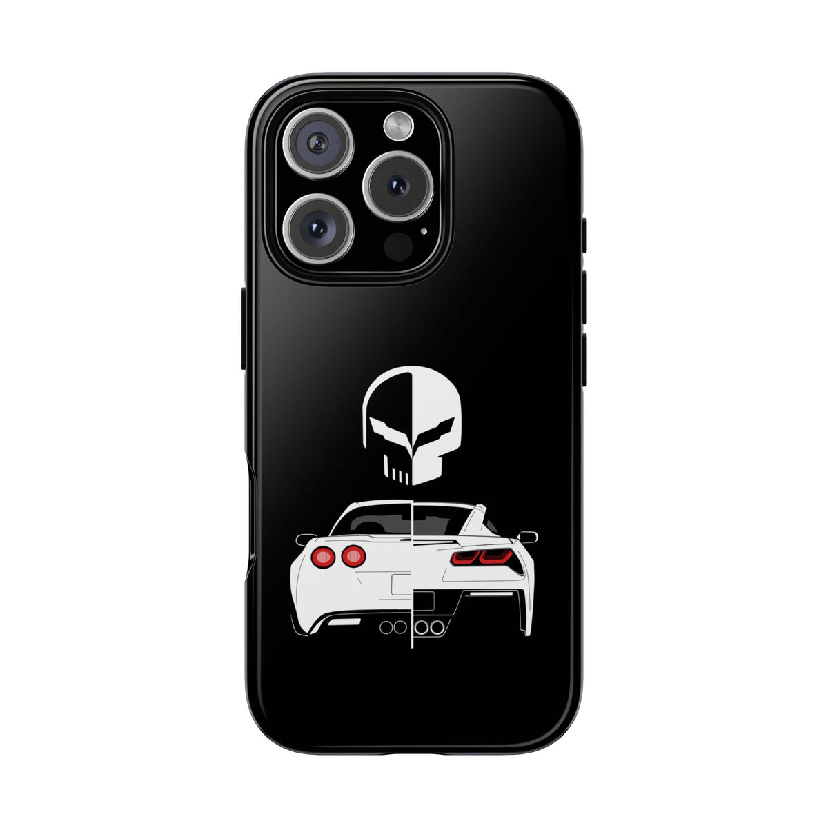 Corvette Punisher Skull Tough Phone Case | Muscle Car Guy Gift