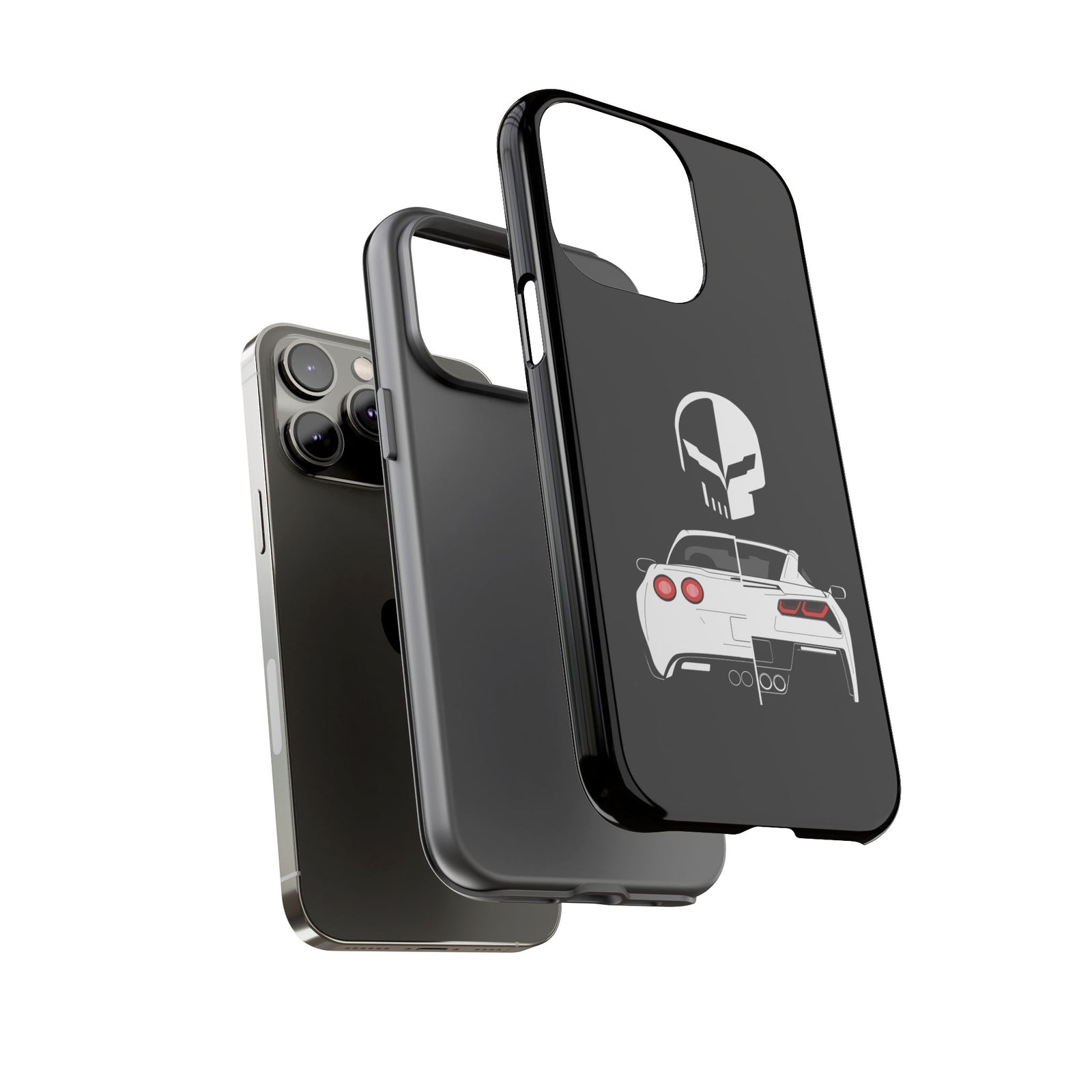 Corvette Punisher Skull Tough Phone Case | Muscle Car Guy Gift