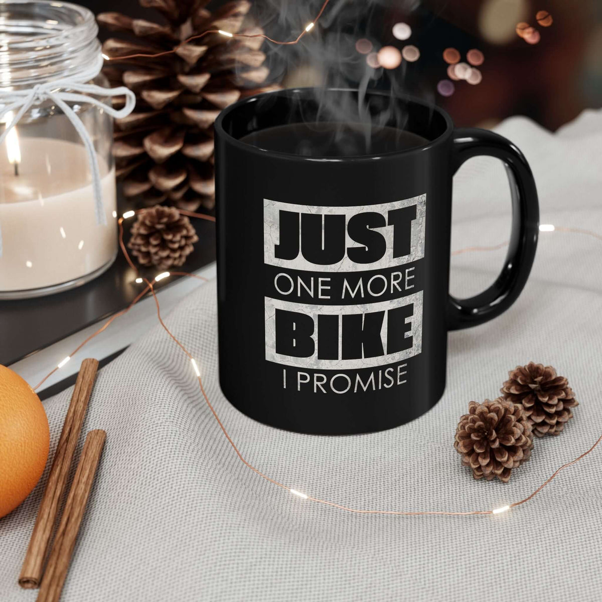 Just One More Bike I Promise Coffee Mug mug handle view - car lover gift
