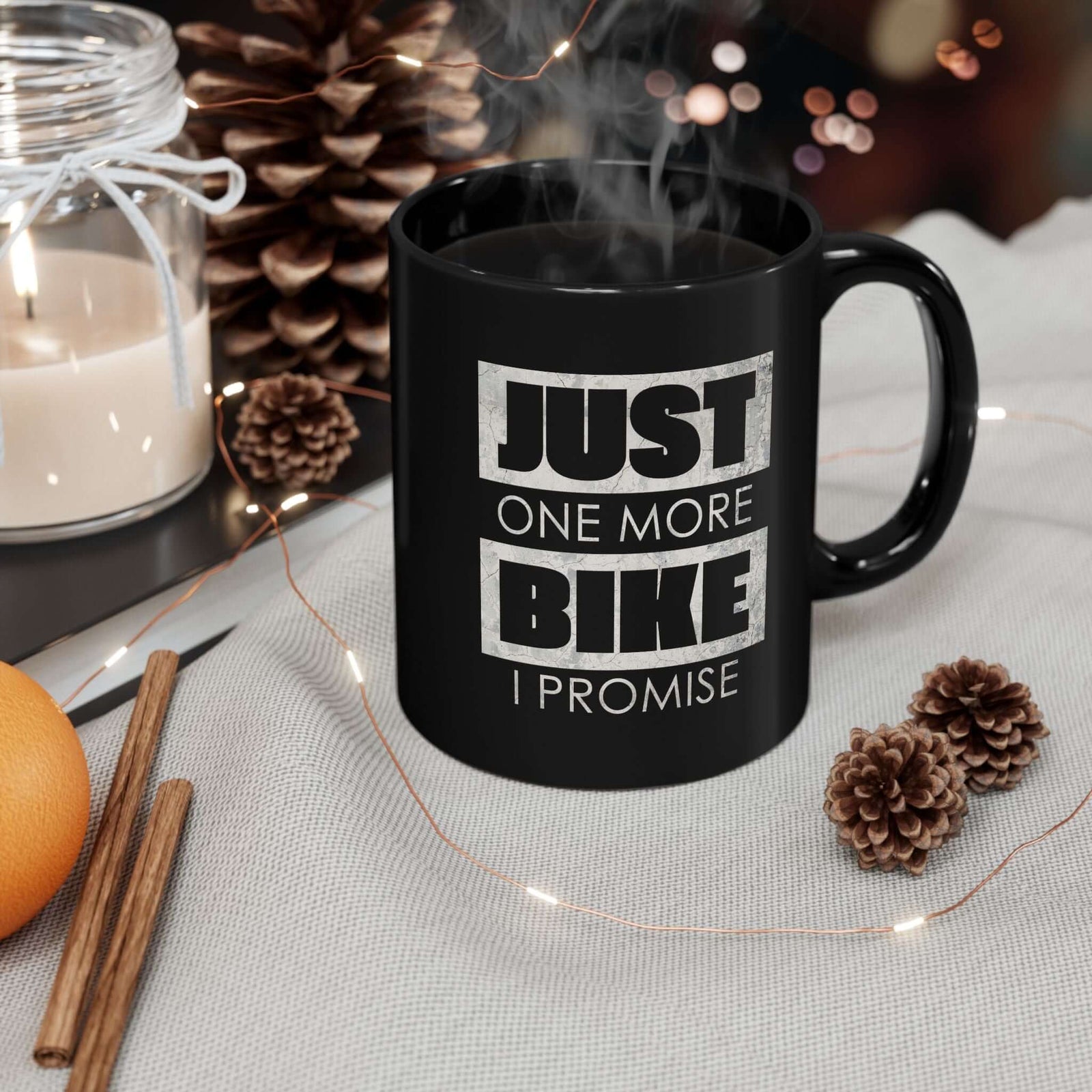 Just One More Bike I Promise Coffee Mug mug handle view - car lover gift