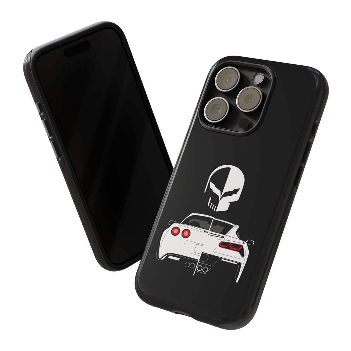 Corvette Punisher Skull Tough Phone Case | Muscle Car Guy Gift