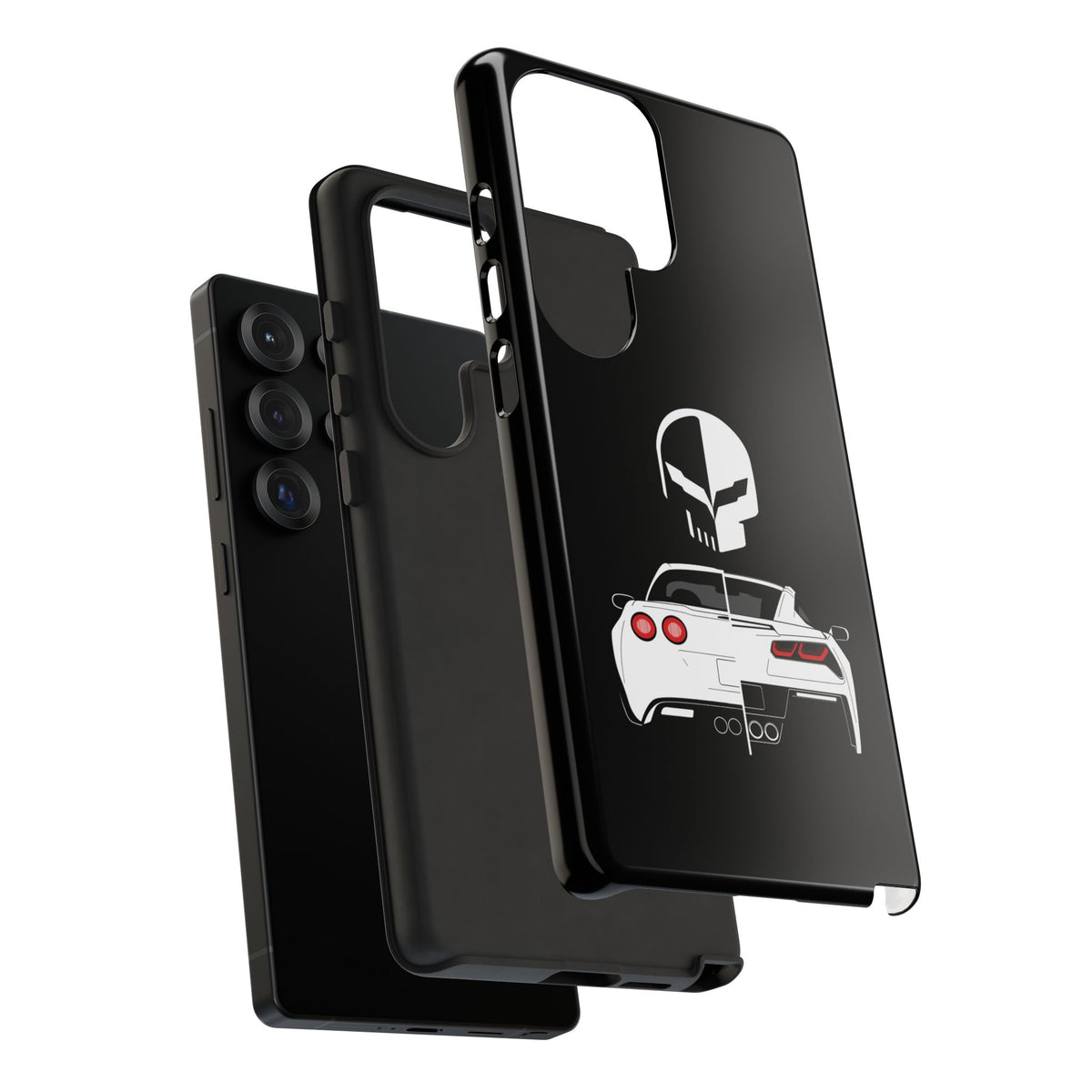 Corvette Punisher Skull Tough Phone Case | Muscle Car Guy Gift