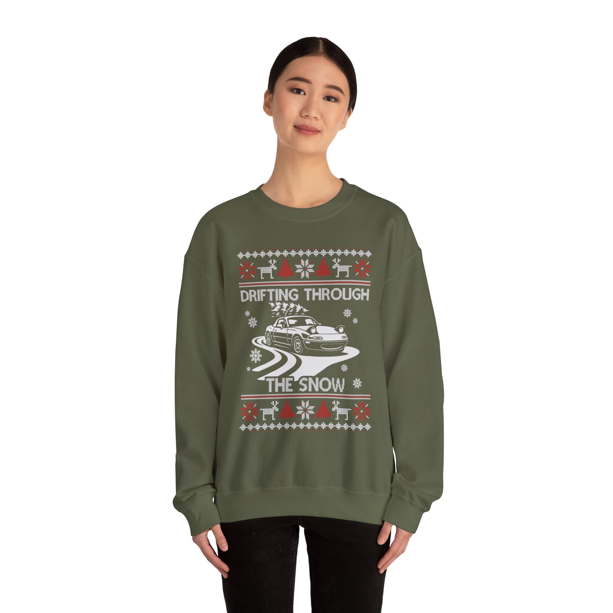 Miata Drifting Ugly Christmas Sweatshirt