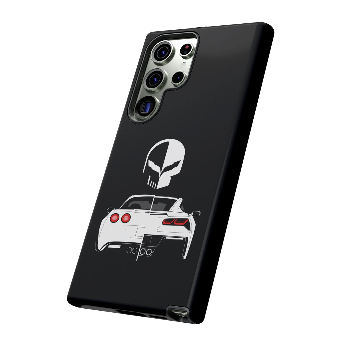 Corvette Punisher Skull Tough Phone Case | Muscle Car Guy Gift