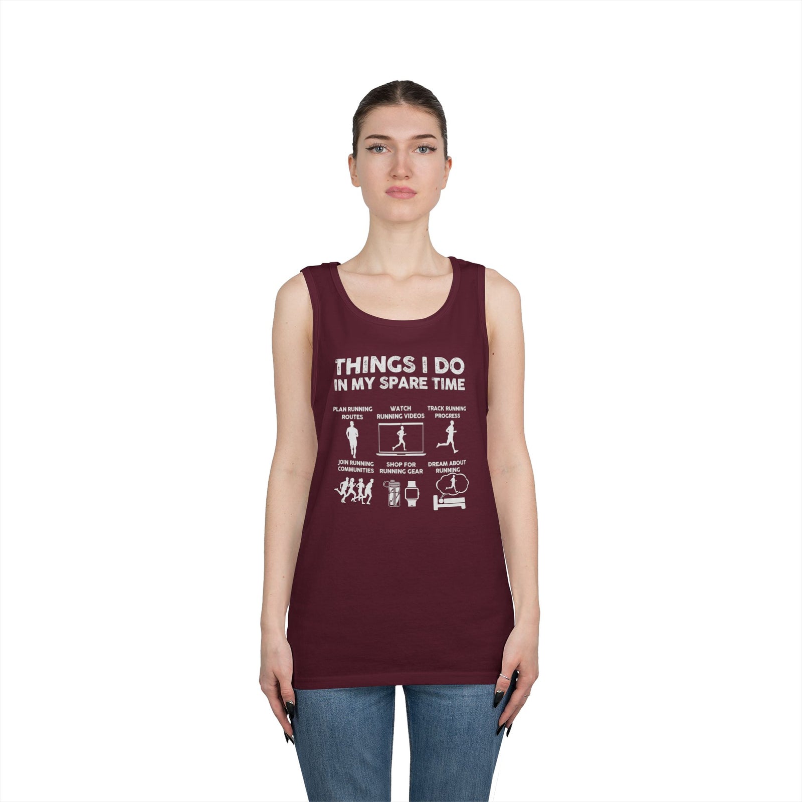 Funny Running Tank Top for Men, Things I Do In My Spare Time Sleeveless Shirt, Marathon Runner Gift, Gym Workout Singlet