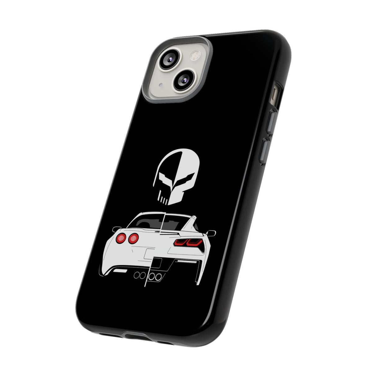 Corvette Punisher Skull Tough Phone Case | Muscle Car Guy Gift