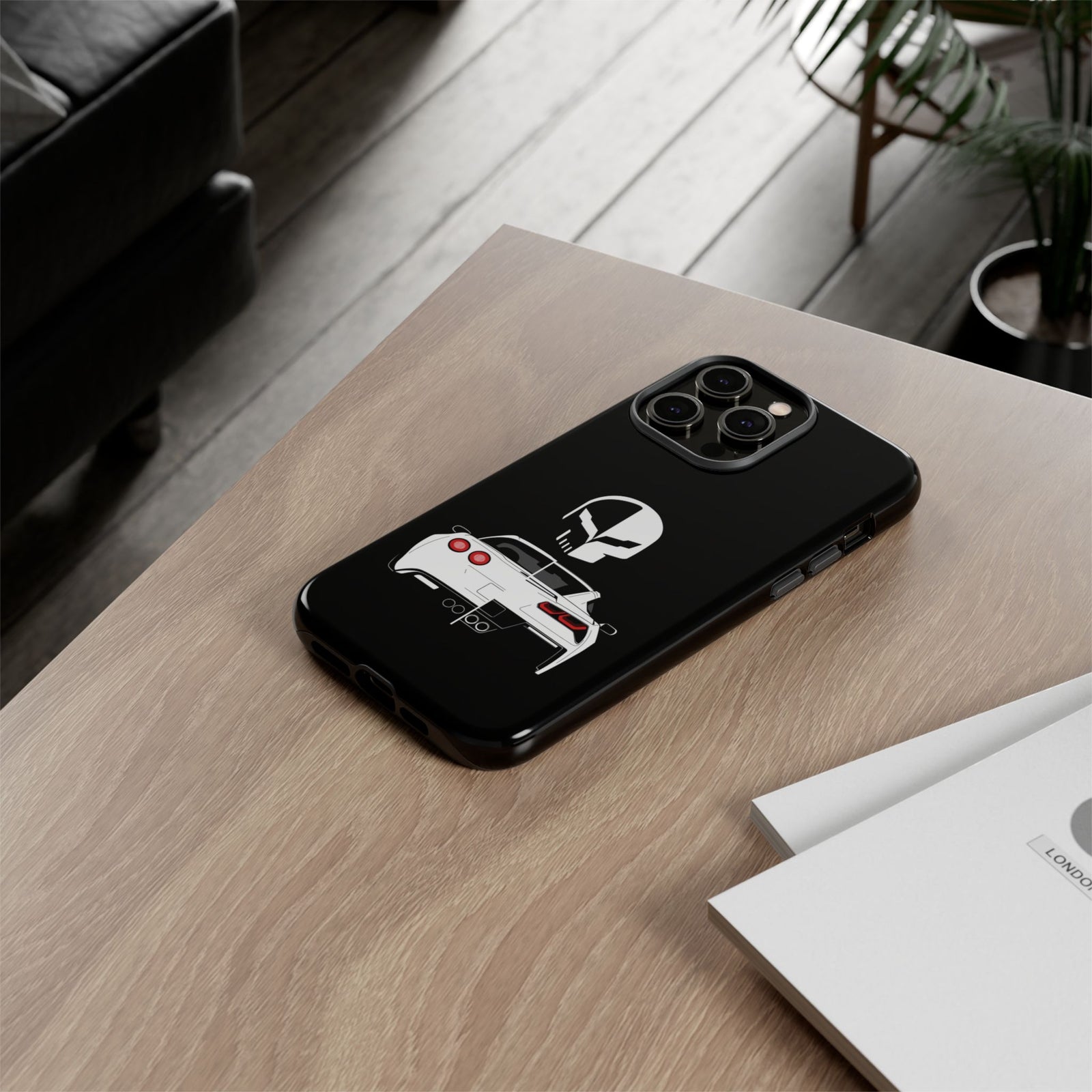 Corvette Punisher Skull Tough Phone Case | Muscle Car Guy Gift