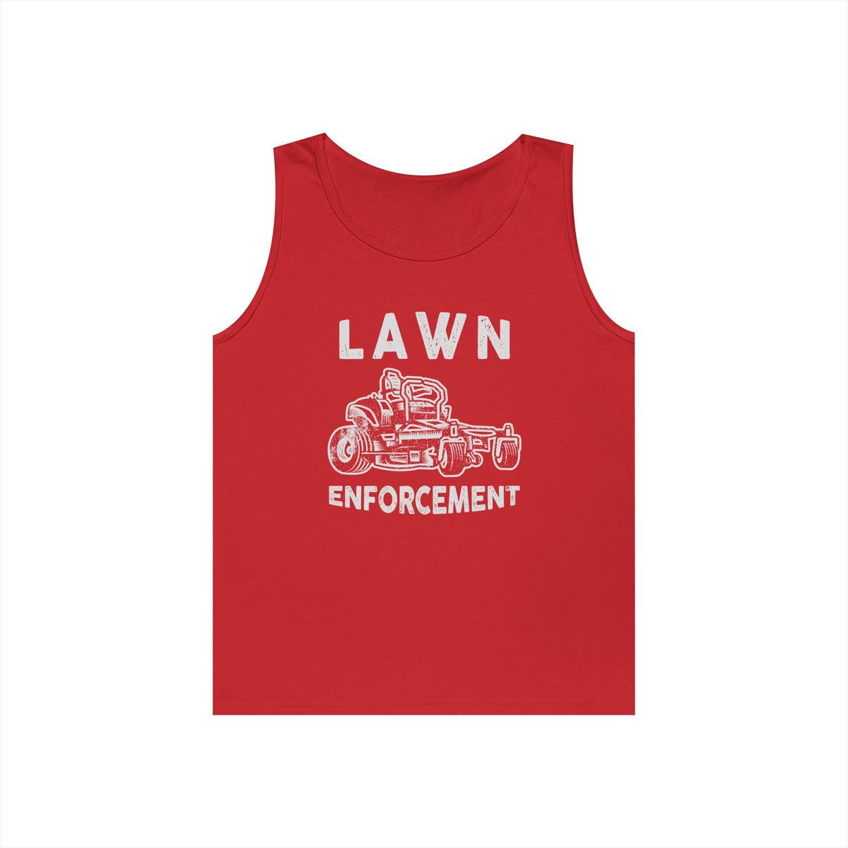 Lawn Enforcement Tank Top for Men, Funny Mowing Officer Sleeveless Shirt, Zero Turn Mower Gift, Gardener Singlet