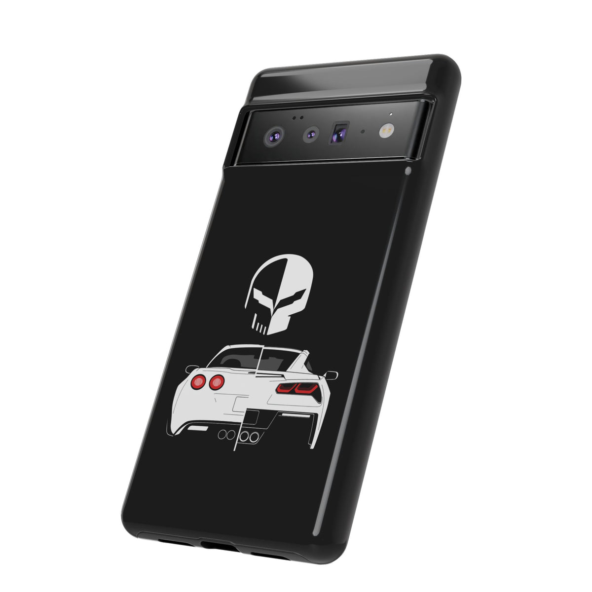 Corvette Punisher Skull Tough Phone Case | Muscle Car Guy Gift
