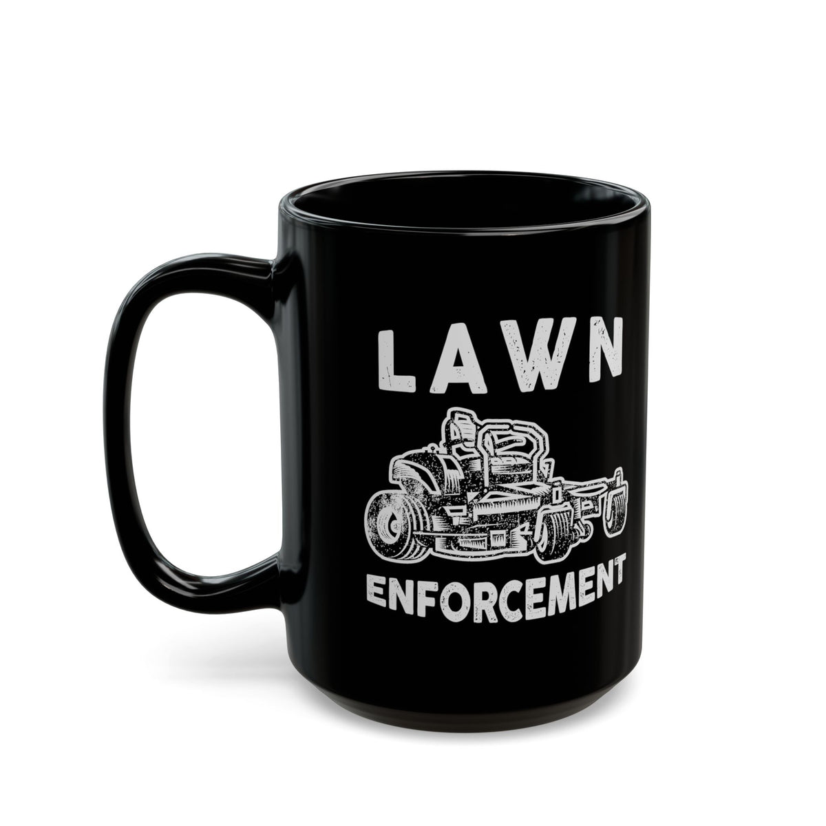 Lawn Enforcement mug - funny lawn mowing humor design - gift for yard enthusiast