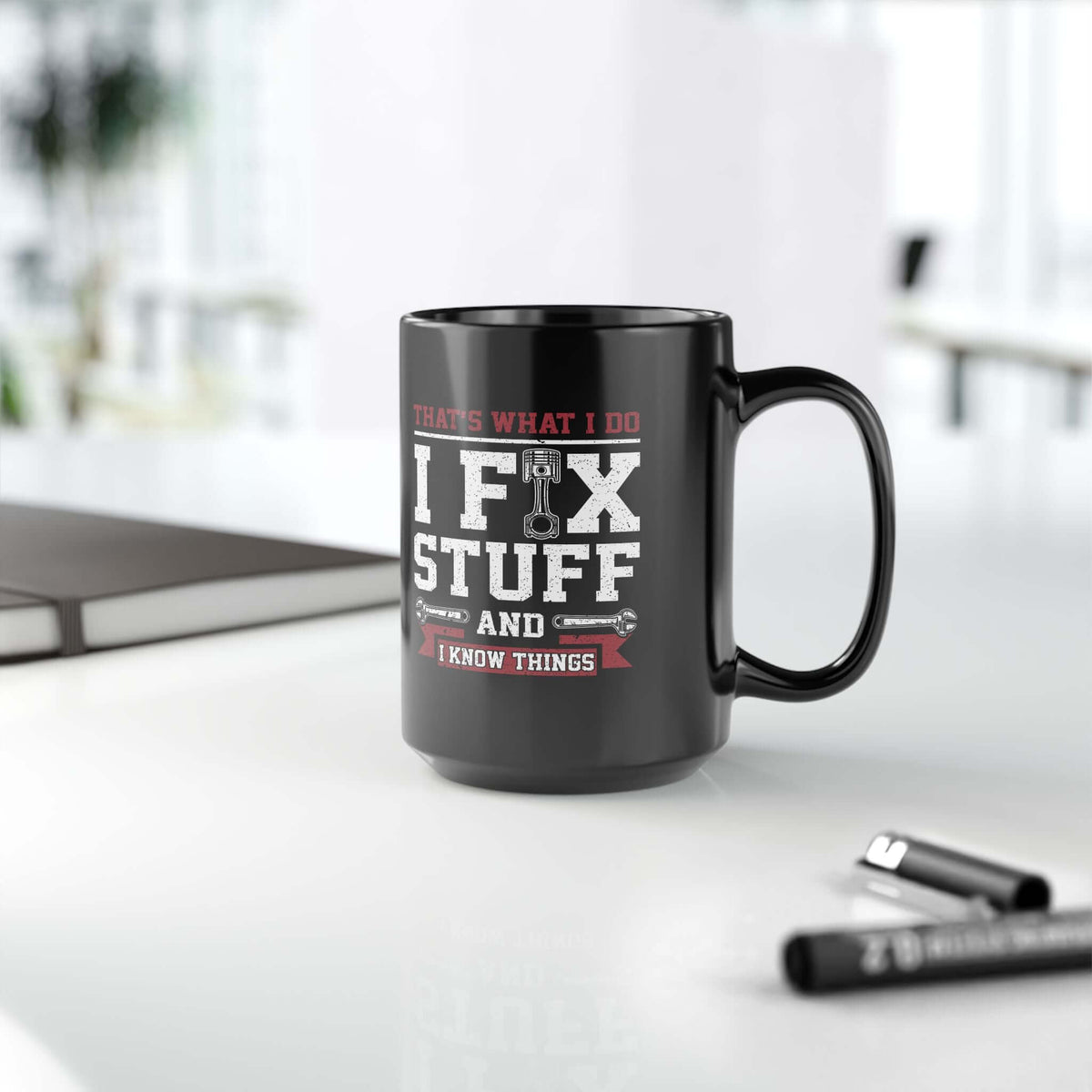 I Fix Stuff and I Know Things Coffee Mug ceramic coffee mug - gift for car fans