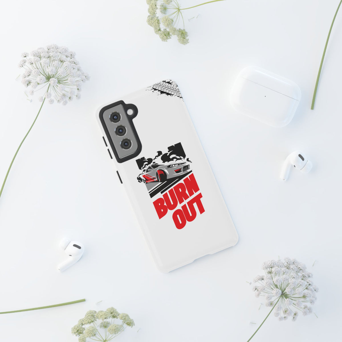 JDM Burnout Tough Car Phone Case - Samsung Galaxy S21, glossy, lifestyle photo