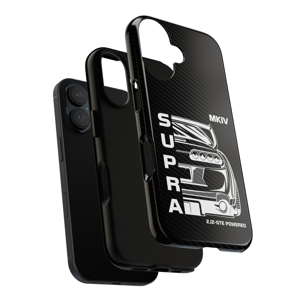 JDM Back View Tough Phone Case - iPhone 16, glossy, dual-layer protection