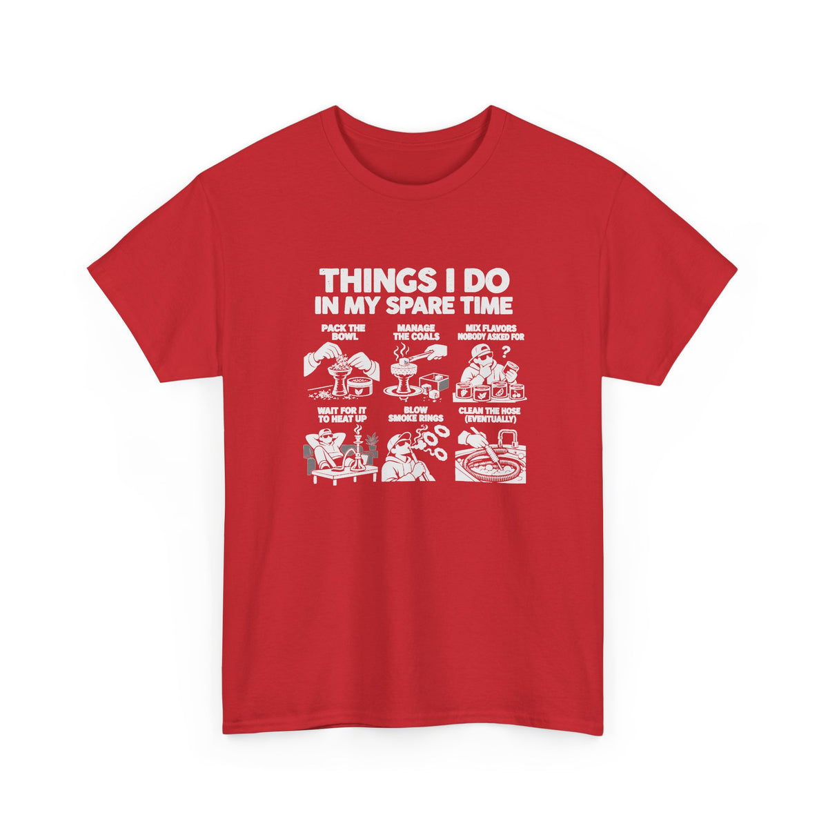 Things I Do In My Spare Time Hookah T-Shirt in Red