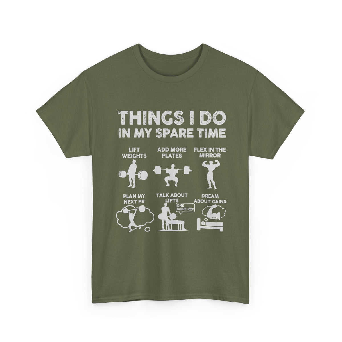 Things I Do In My Spare Time T-Shirt | Funny Gym Workout Tee for Men