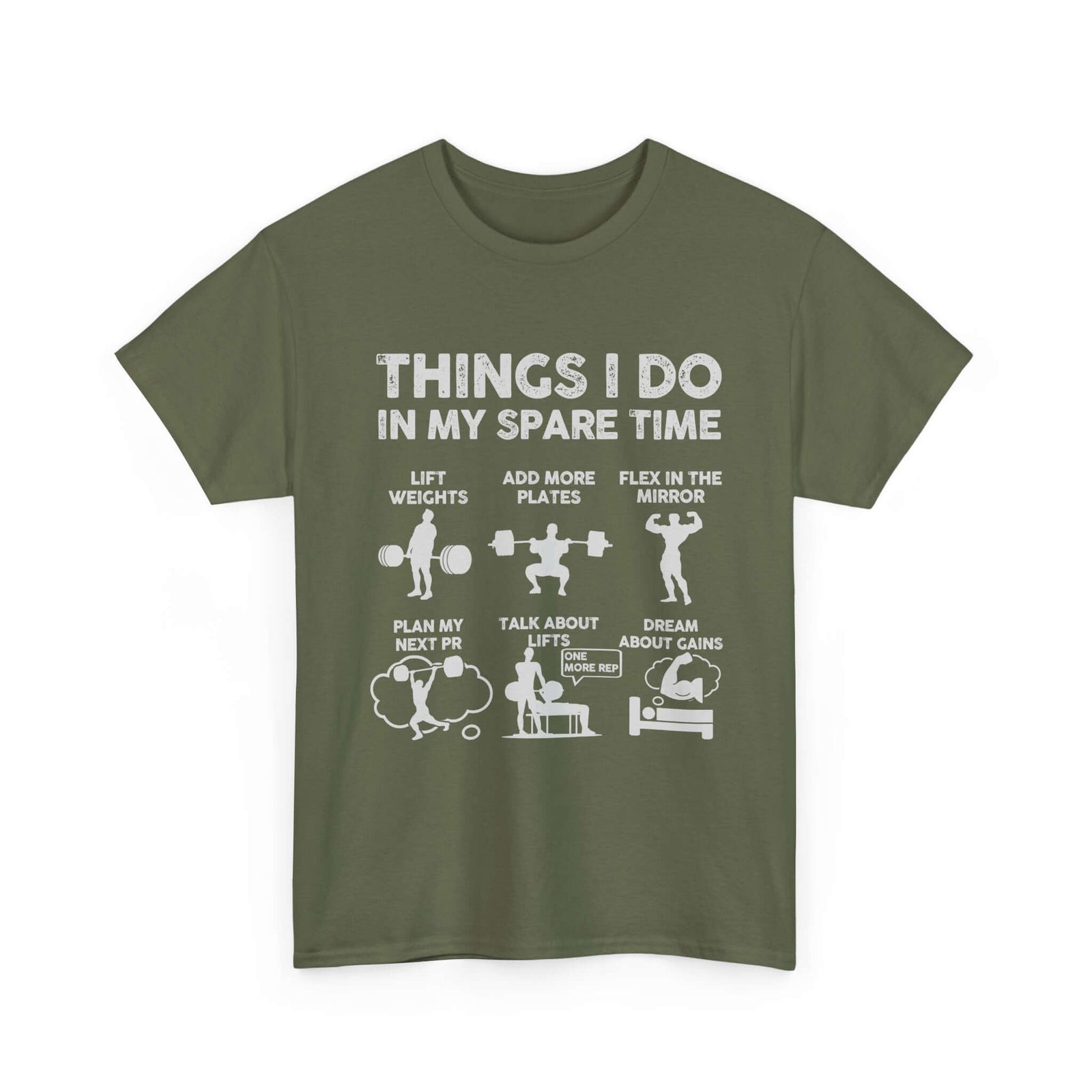 Things I Do In My Spare Time T-Shirt | Funny Gym Workout Tee for Men