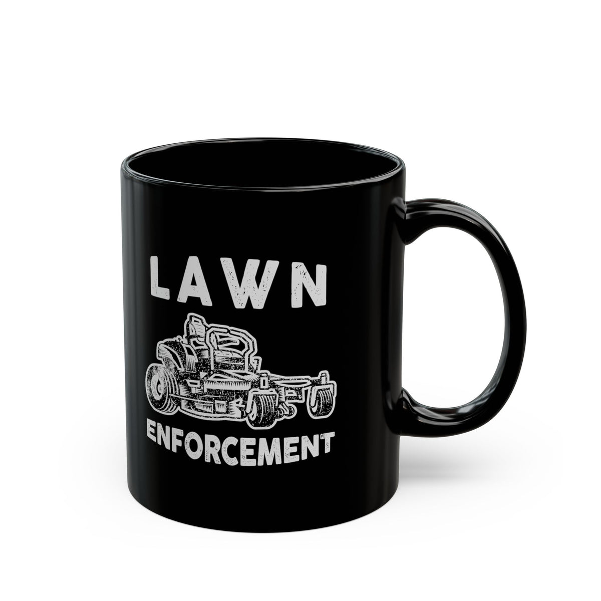 Lawn Enforcement mug - funny lawn mowing humor design - gift for yard enthusiast