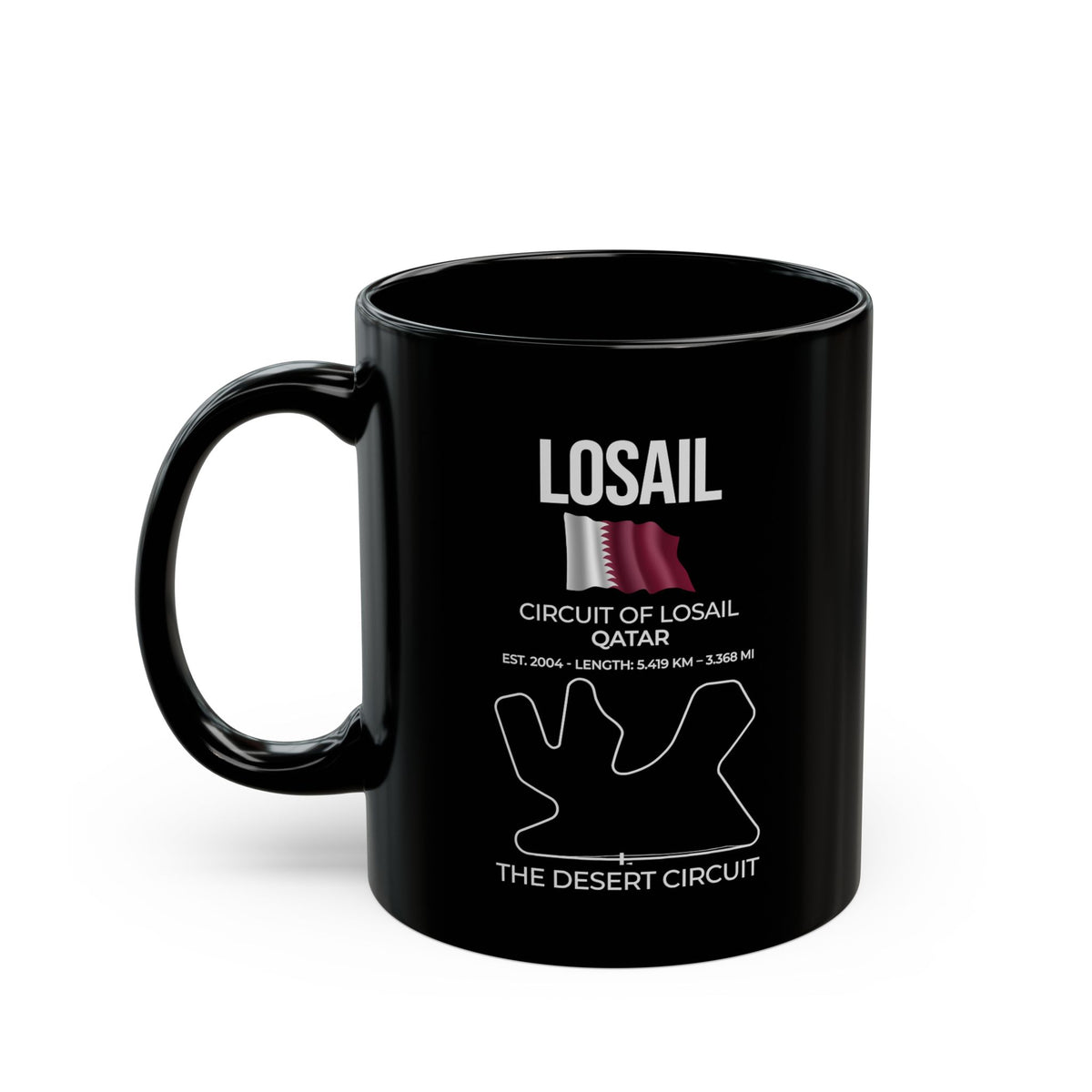 Losail Race Track Coffee Mug mug back view - car enthusiast gift