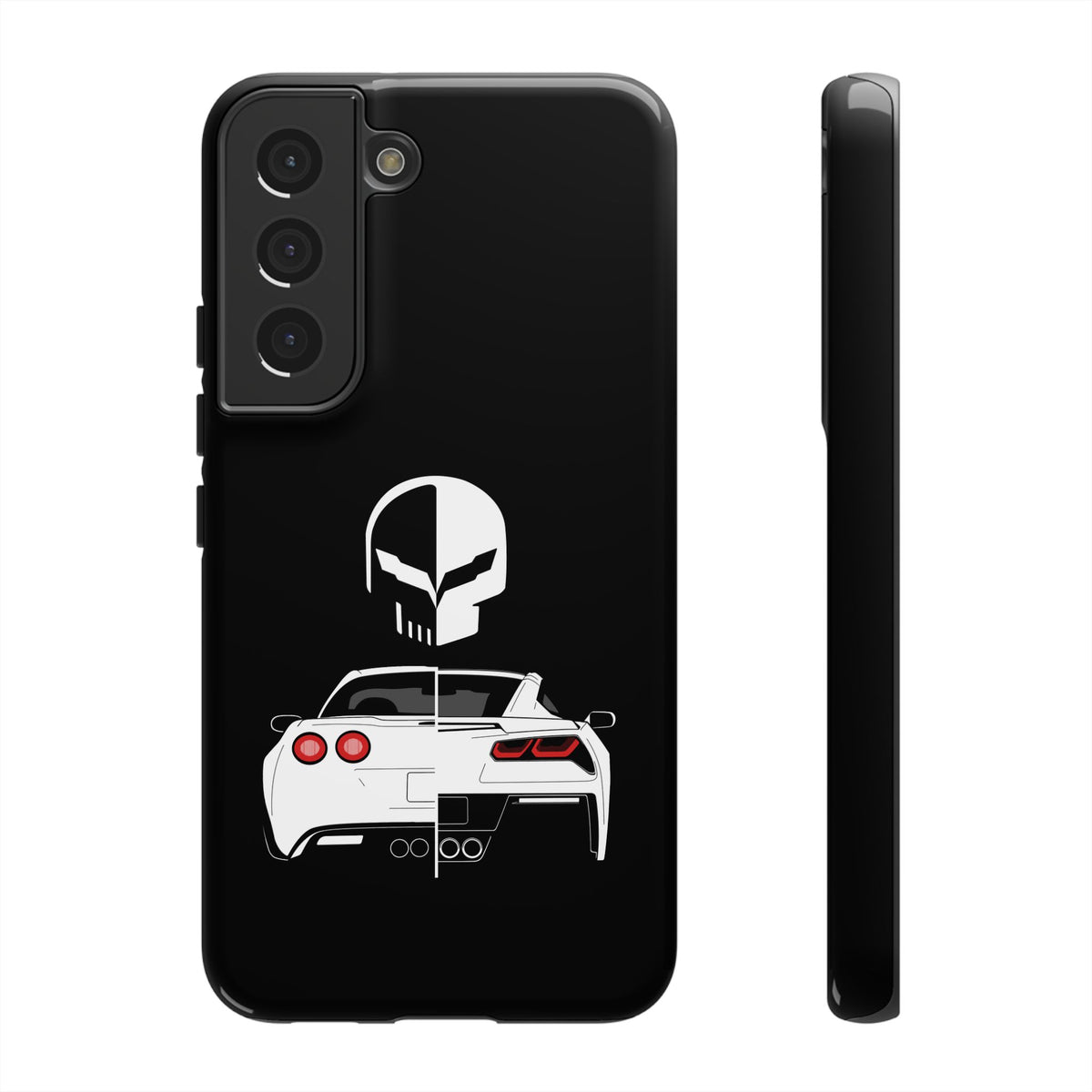 Corvette Punisher Skull Tough Phone Case | Muscle Car Guy Gift
