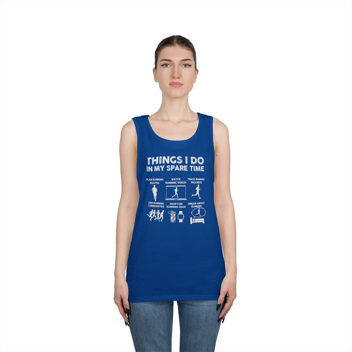Funny Running Tank Top for Men, Things I Do In My Spare Time Sleeveless Shirt, Marathon Runner Gift, Gym Workout Singlet