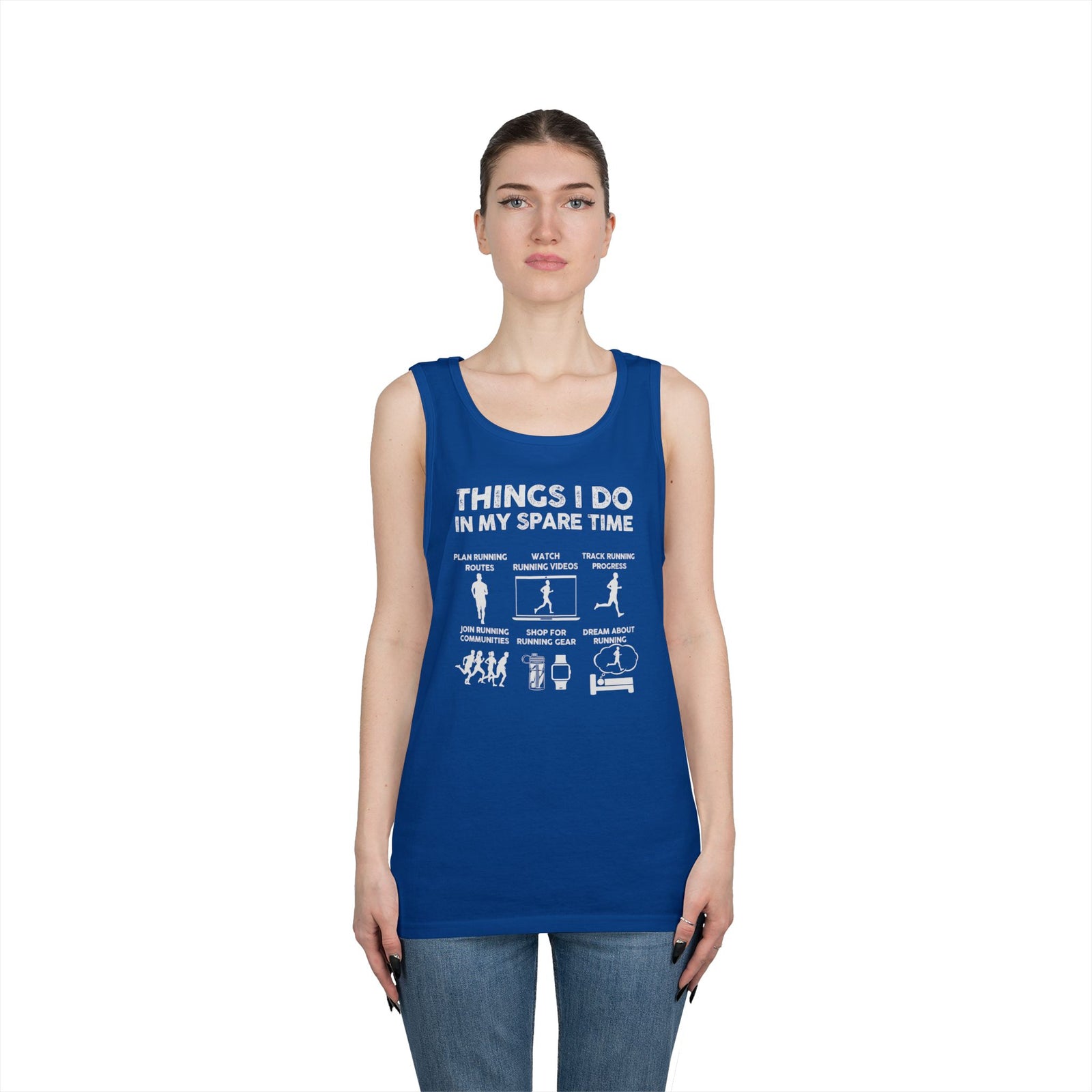 Funny Running Tank Top for Men, Things I Do In My Spare Time Sleeveless Shirt, Marathon Runner Gift, Gym Workout Singlet