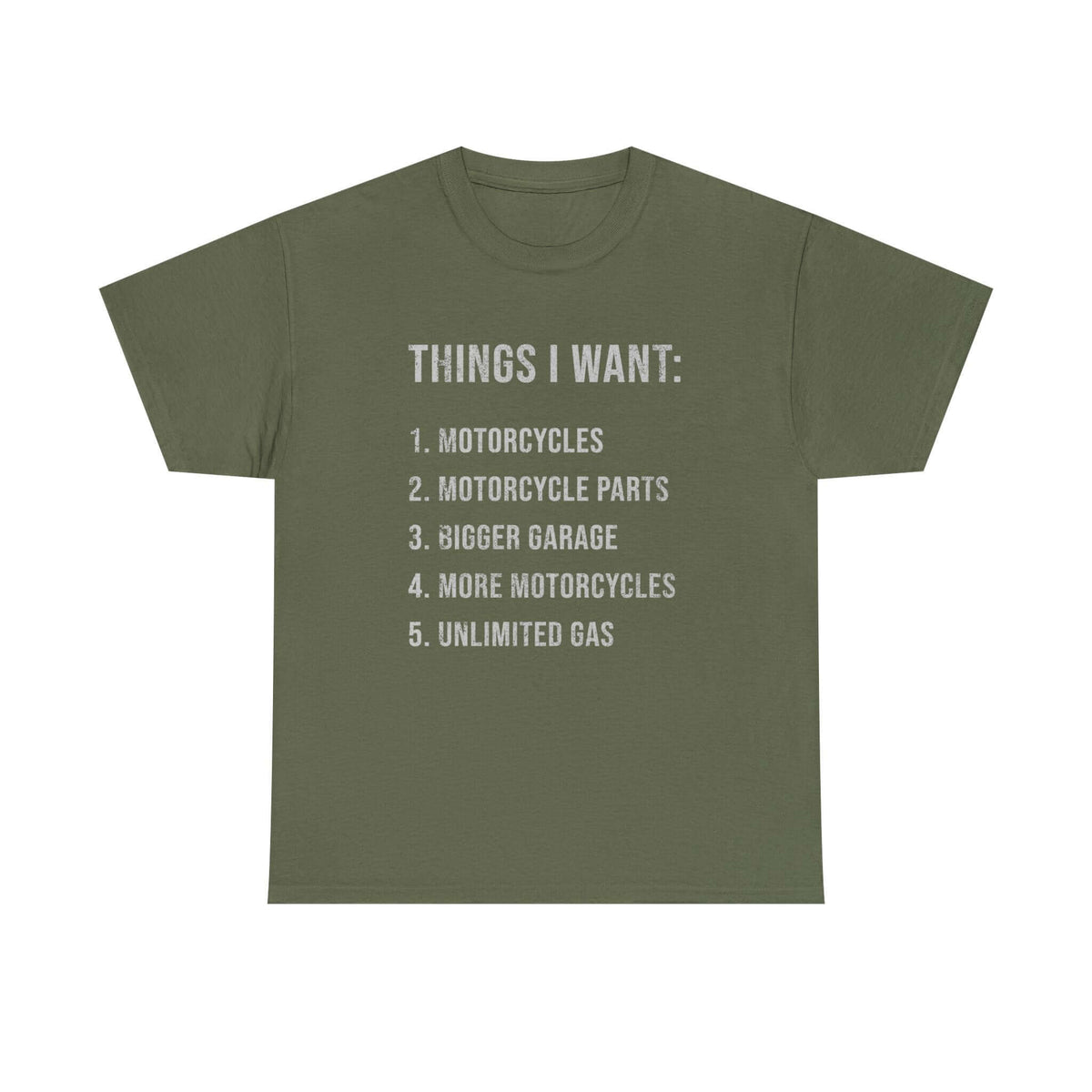 Biker Things I Want t-shirt - funny motorcycle enthusiast gift