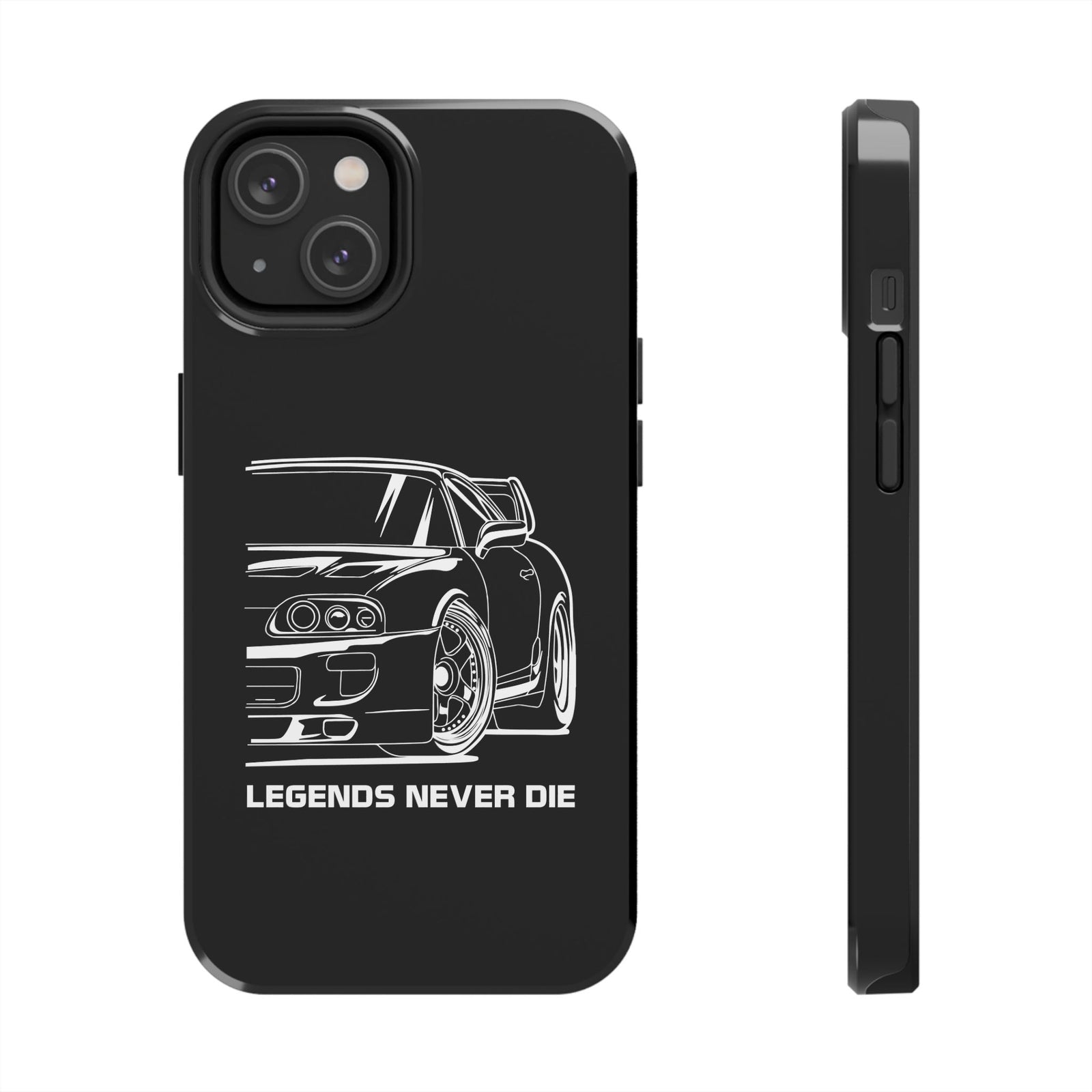 JDM Legends Never Die Phone Case tee front view - gearhead gift