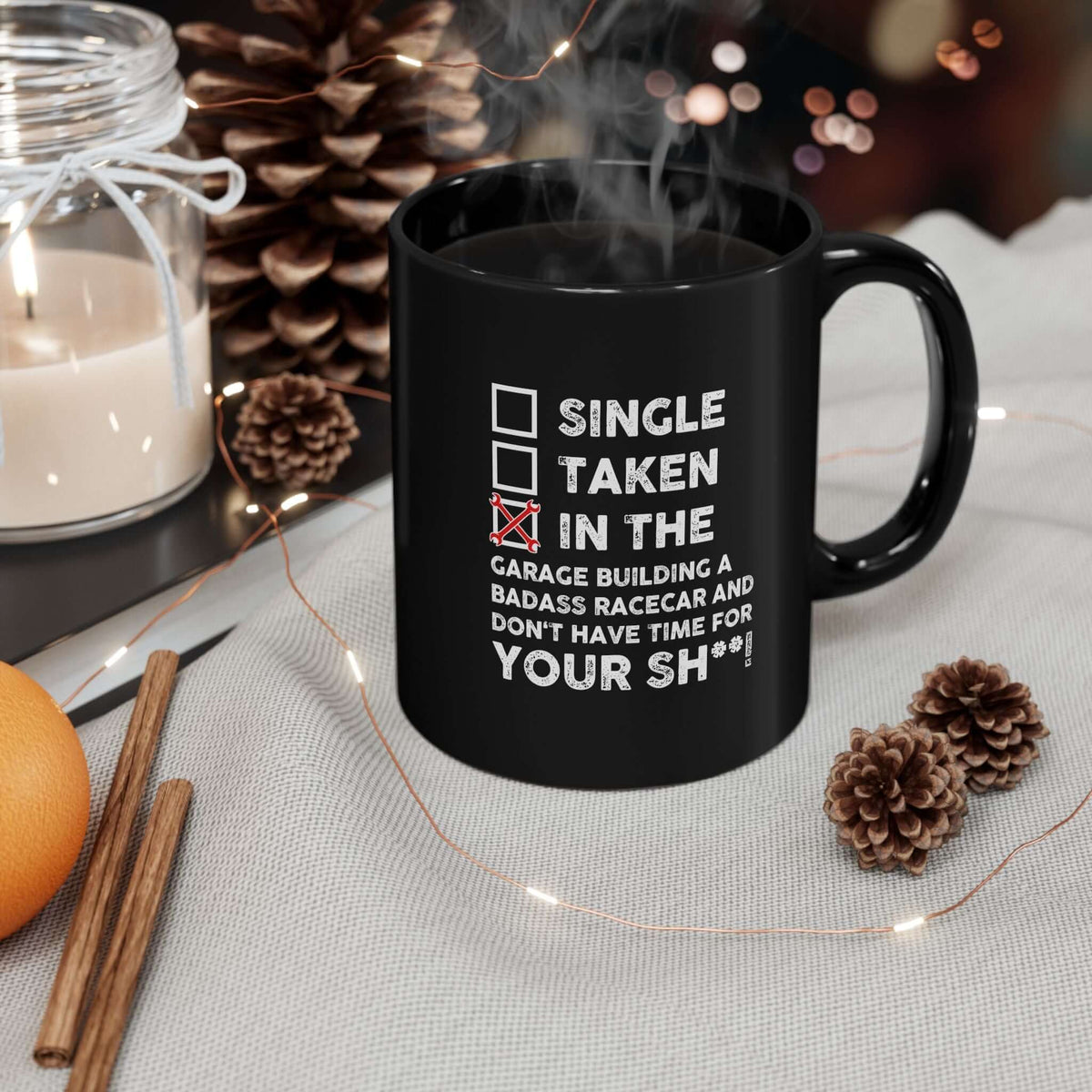 In the Garage Building a Racecar Mug coffee mug gift - car guy present