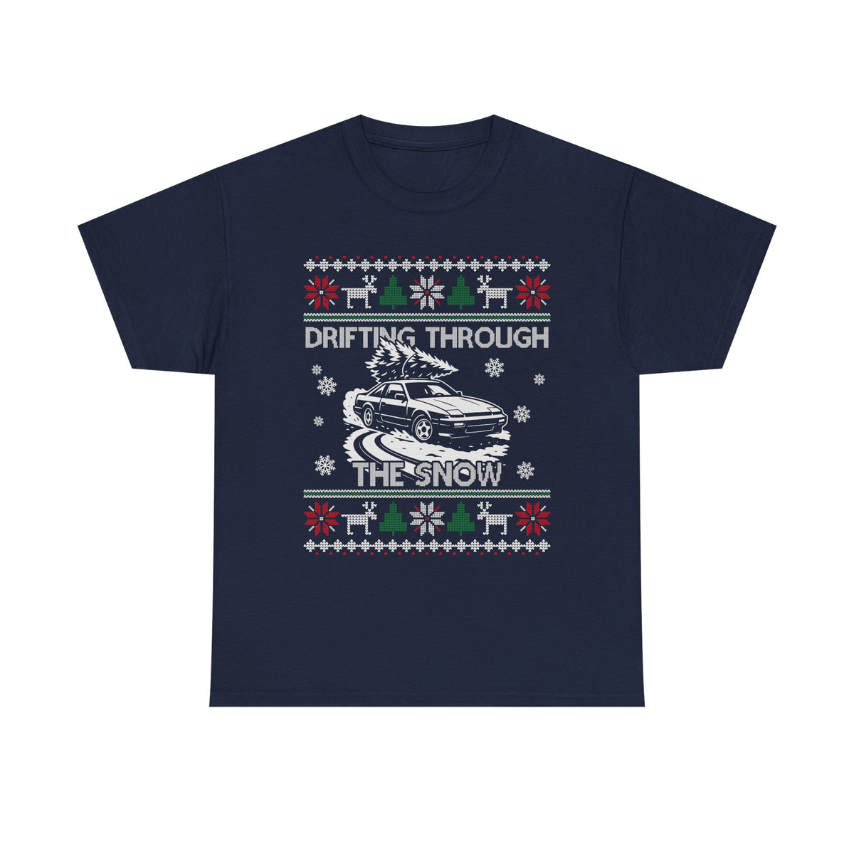 Drifting Through the Snow Ugly Christmas Shirt, Holiday Gift Tee, Christmas Party, JDM Drift Car Guy T-Shirt