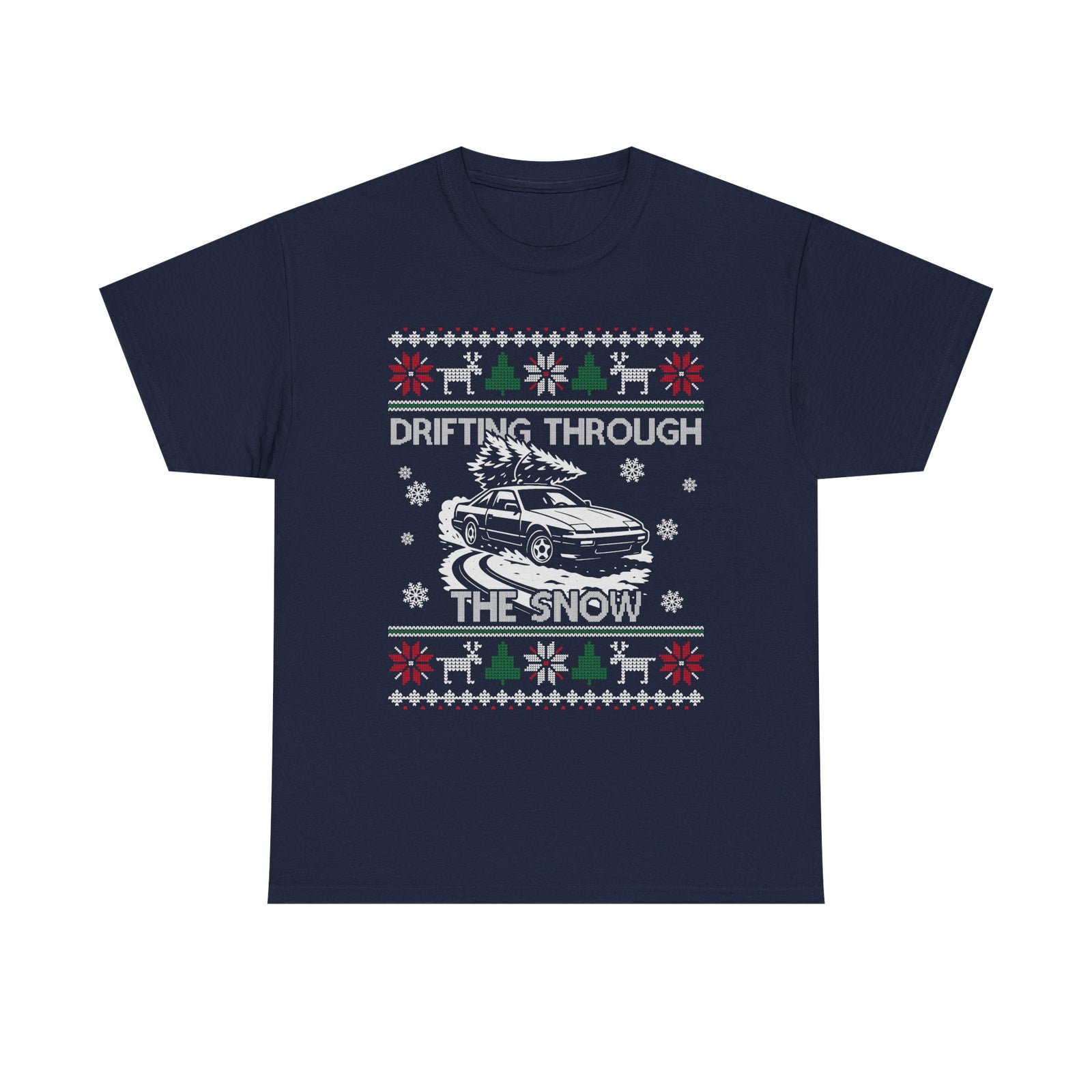 Drifting Through the Snow Ugly Christmas Shirt, Holiday Gift Tee, Christmas Party, JDM Drift Car Guy T-Shirt