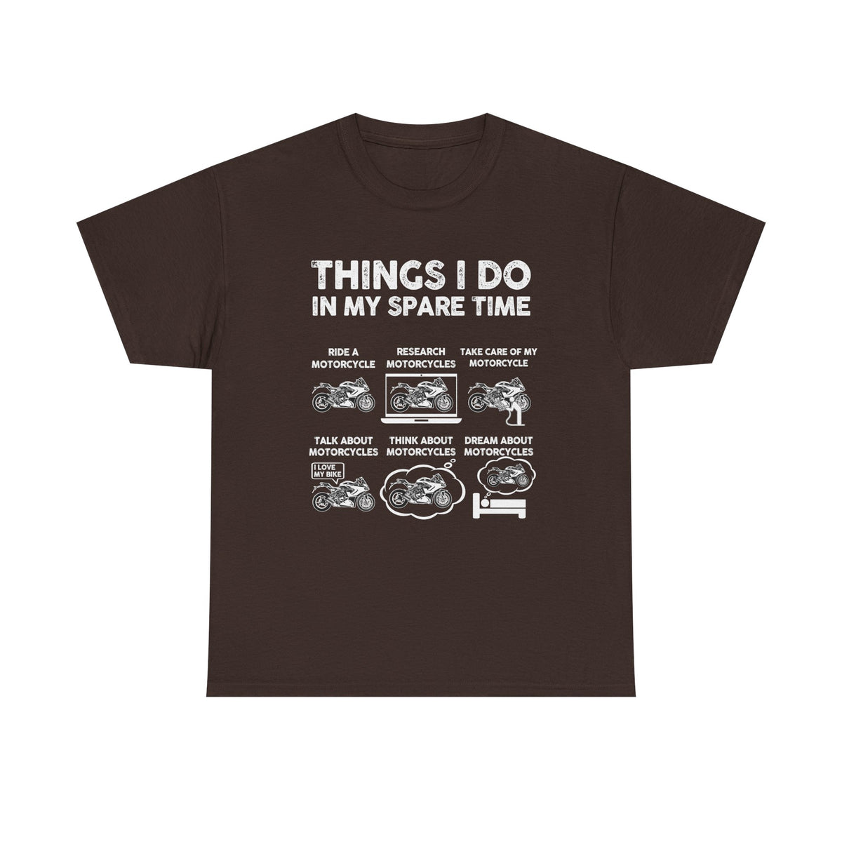 Man wearing Motorcycle spare time shirt - gift for bikers and riders