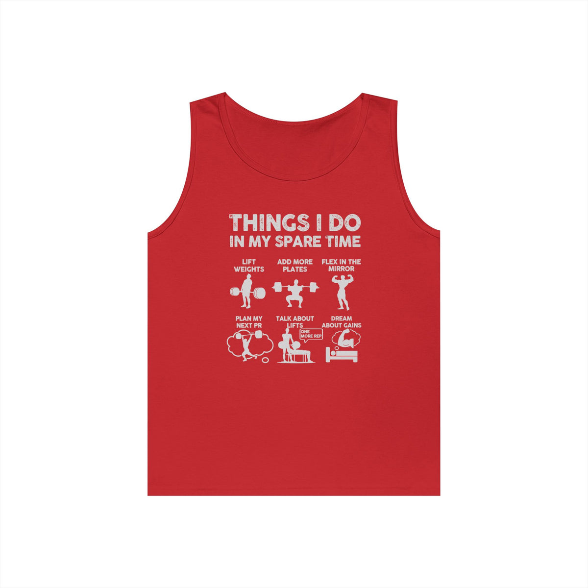 Gym Tank Top for Men, Funny Weightlifting Spare Time Sleeveless Shirt, Workout Lifting Gift, Bodybuilder Singlet
